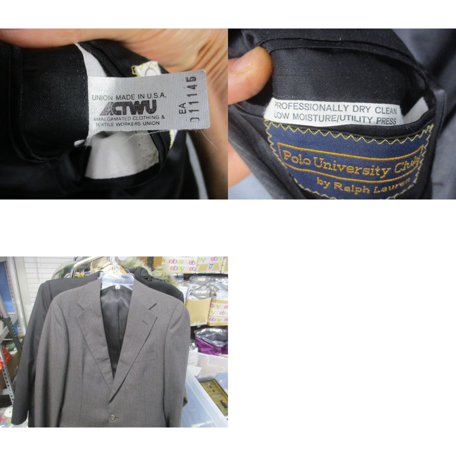 Ralph Lauren VINTAGE Polo University Club Ralph Lauren Suit Jacket Mens 44 Gray USA 90s Size US XXL / EU 58 / 5 - 9 Thumbnail