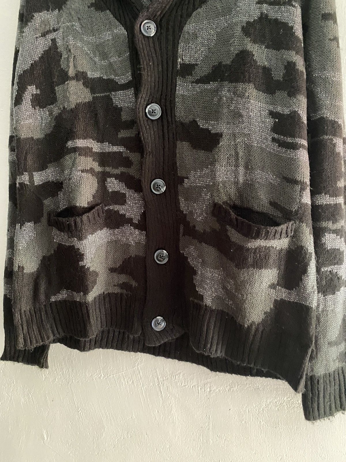 If Six Was Nine × Japanese Brand × Le Grande Bleu (L.G.B.) Japanese confirm camo wool cardigan Size US L / EU 52-54 / 3 - 6 Thumbnail