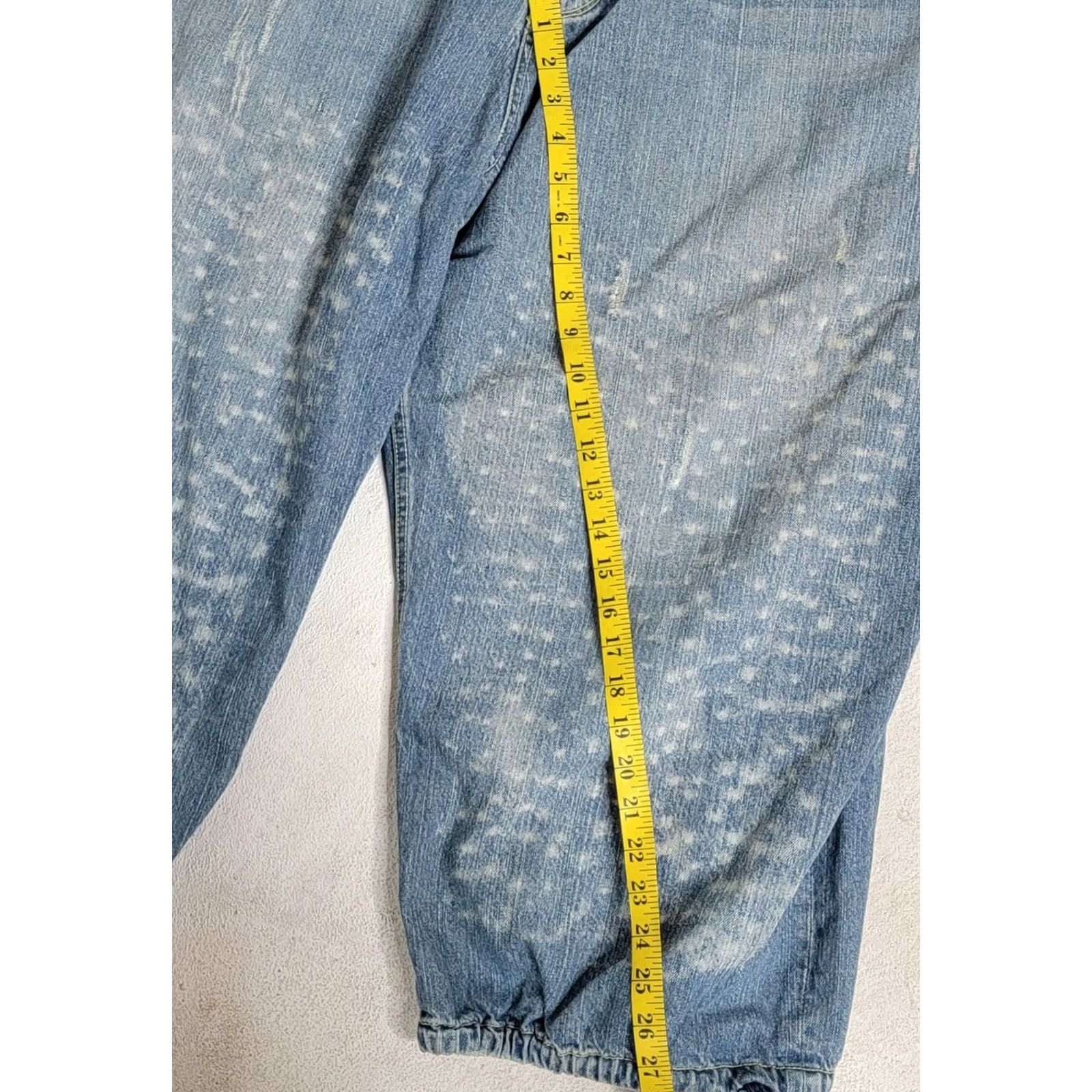 Vintage State Property Jeans Hip Hop Baggy Embroidered Sky Cloud Distressed 48 x 30 Denim Men's Regular Size 48 Inseam 30 Size US 32 / EU 48 - 4 Thumbnail