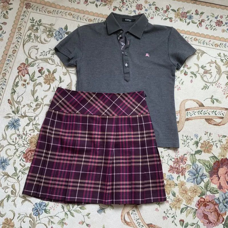 Burberry Burberry Purple Wool Women's Short Skirt Size 23" - 1 Thumbnail