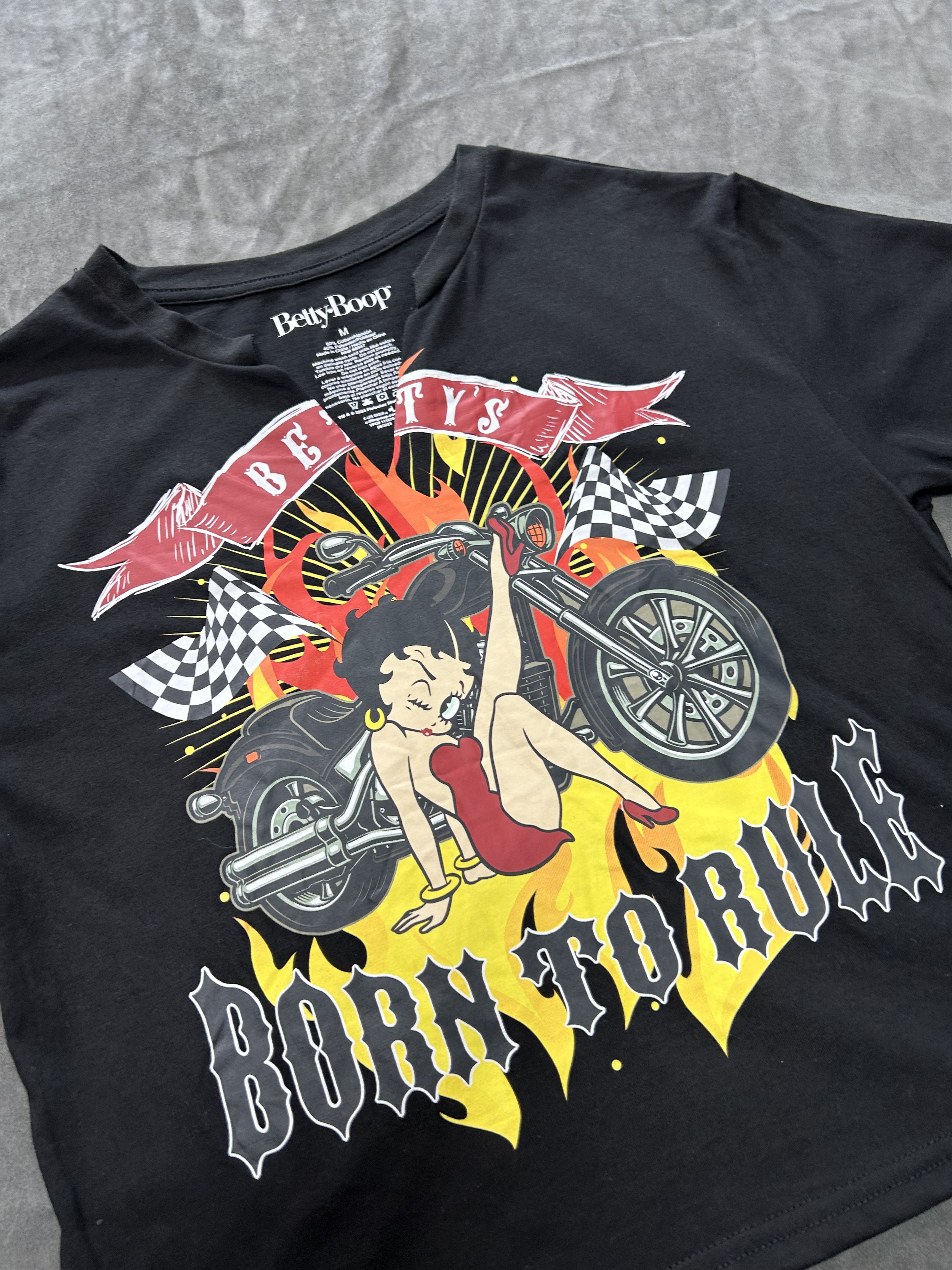 Japanese Brand Deadstock Betty Boop Motorcycle Print Black T-Shirt Medium Size M / US 6-8 / IT 42-44 - 4 Thumbnail