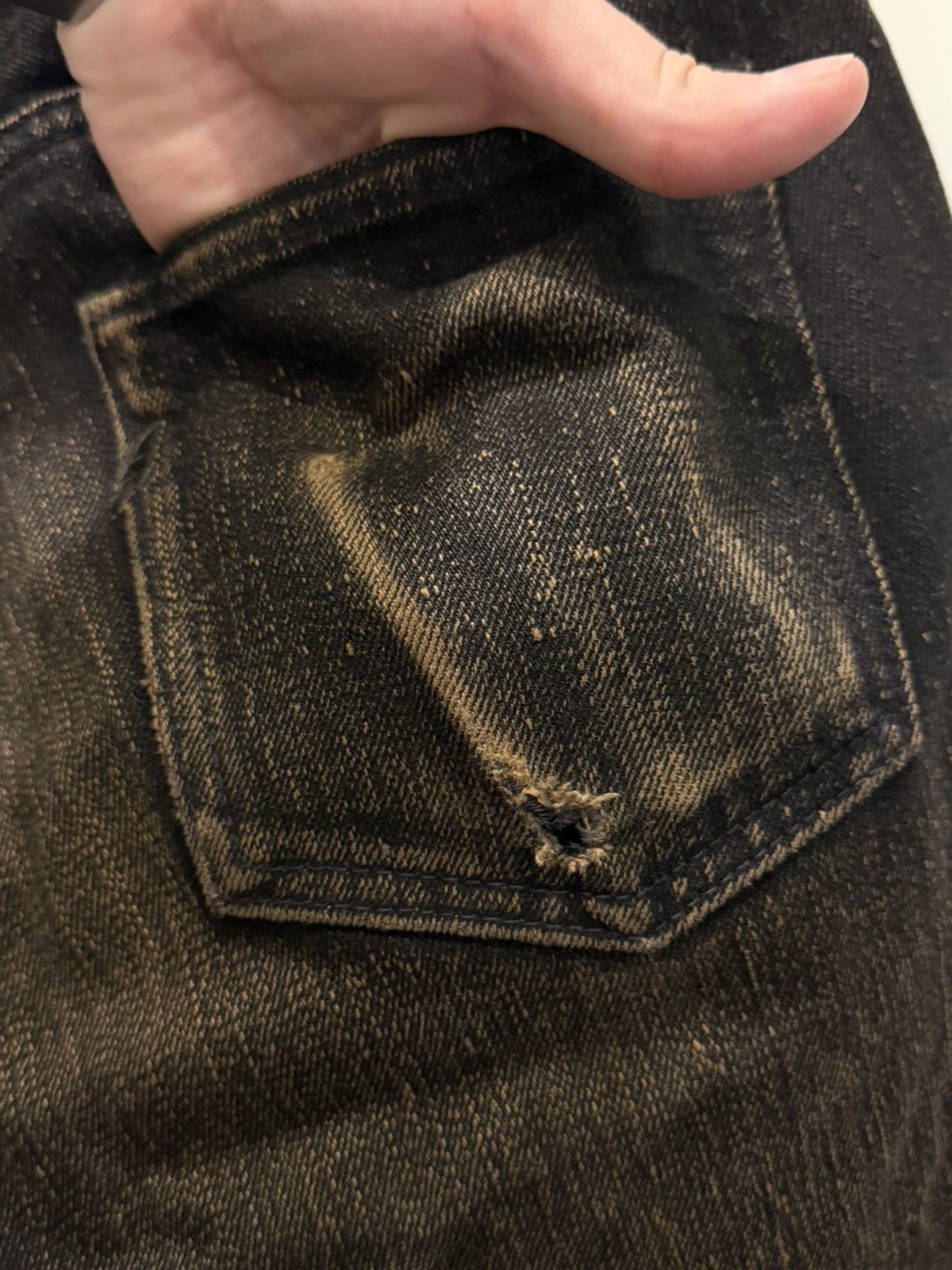 Pure Blue Japan Tea Core Dyed Black Selvedge Jeans - TCD-003-BK Size US 30 / EU 46 - 5 Thumbnail