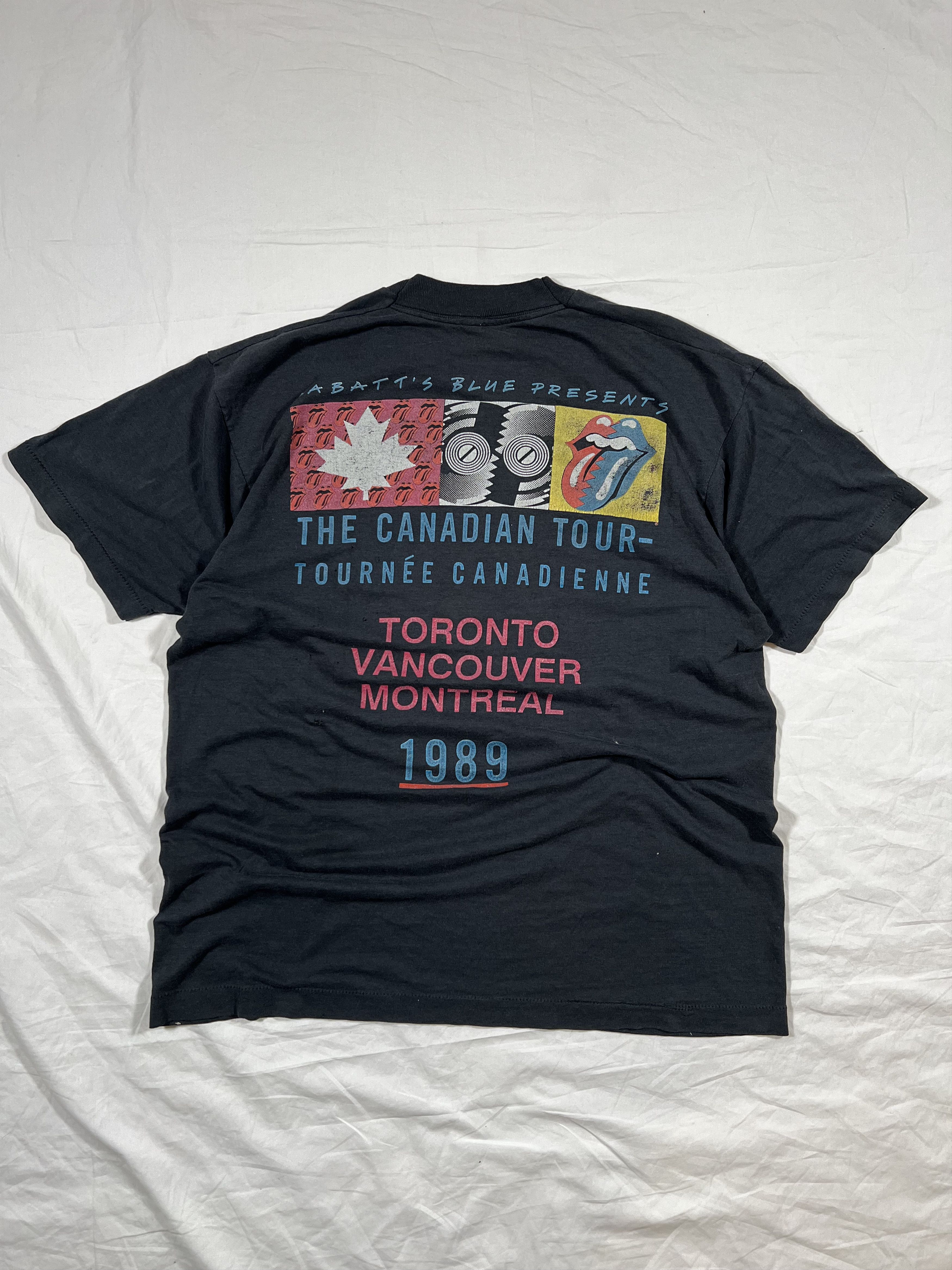Band Tees Vintage Faded Distressed The Rolling Stones Steel Wheels Tee Size US M / EU 48-50 / 2 - 7 Thumbnail