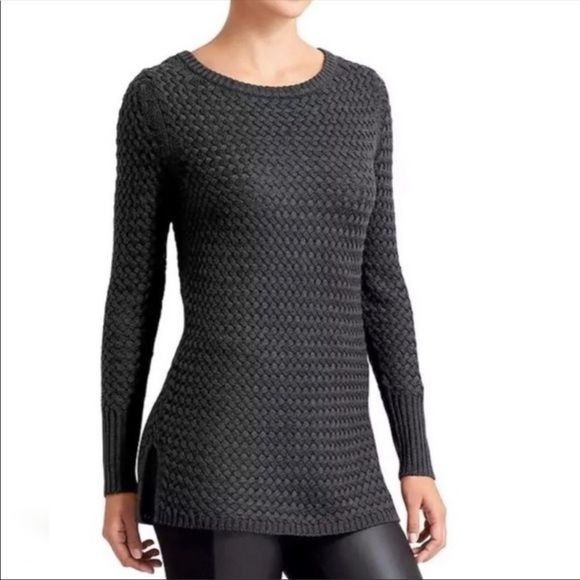 Athleta Athleta XS Grey CYPRESS Basket Weave Pullover Sweater Tunic Size XS / US 0-2 / IT 36-38 - 1 Thumbnail