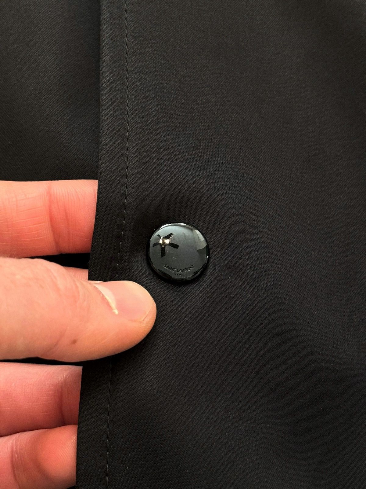 Saint Laurent Paris 2019 Black Galaxy Logo Souvenir Teddy Satin Bomber Size US M / EU 48-50 / 2 - 7 Thumbnail