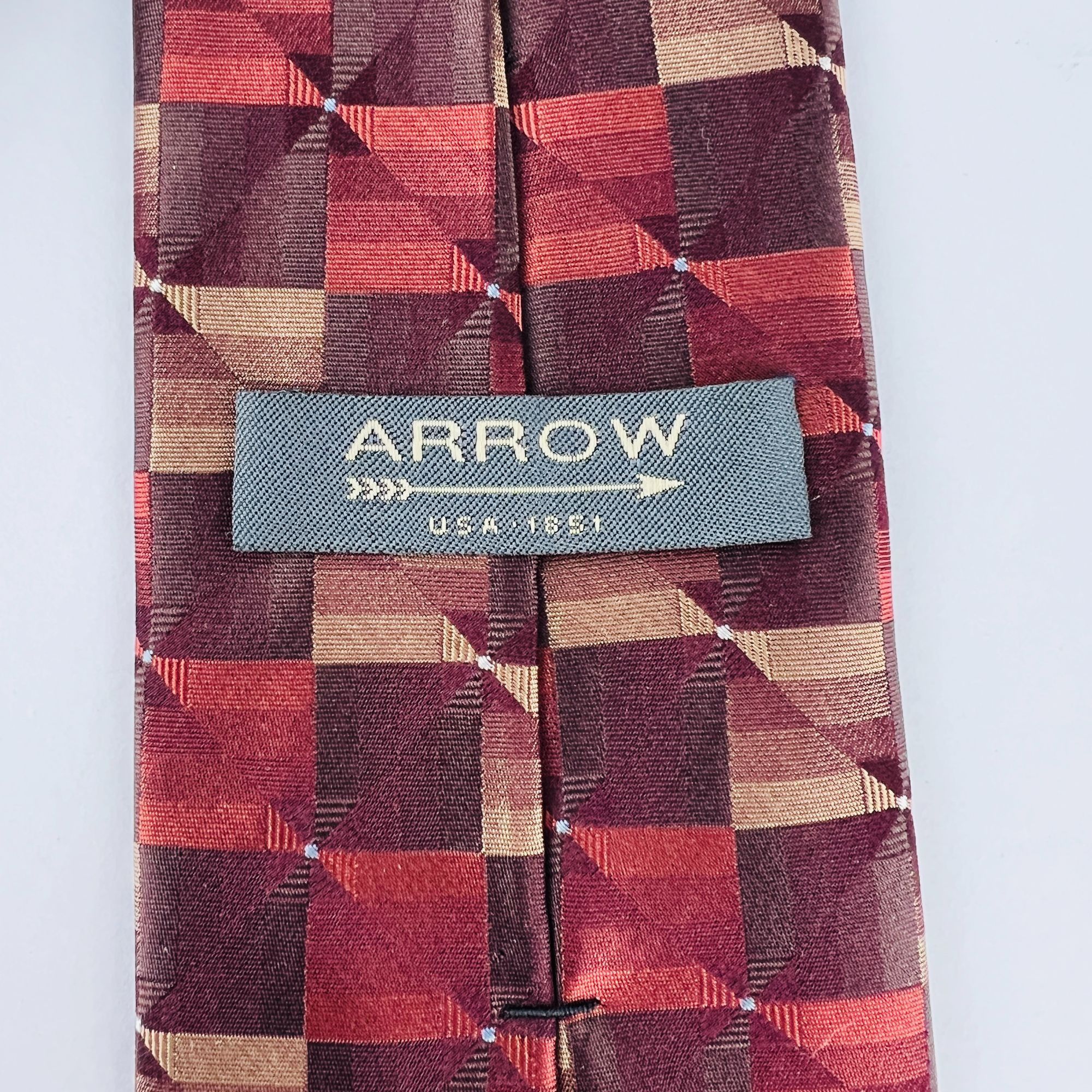 Arrow Arrow USA 1851 100% Silk Necktie Tie Size ONE SIZE - 4 Thumbnail