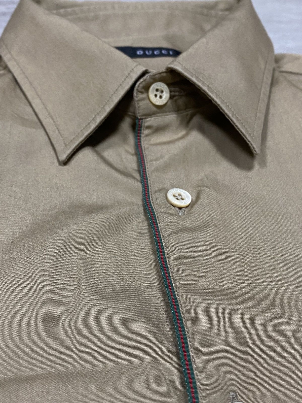 Gucci Gucci web stripe red green vintage shirt buttons Size US M / EU 48-50 / 2 - 3 Thumbnail