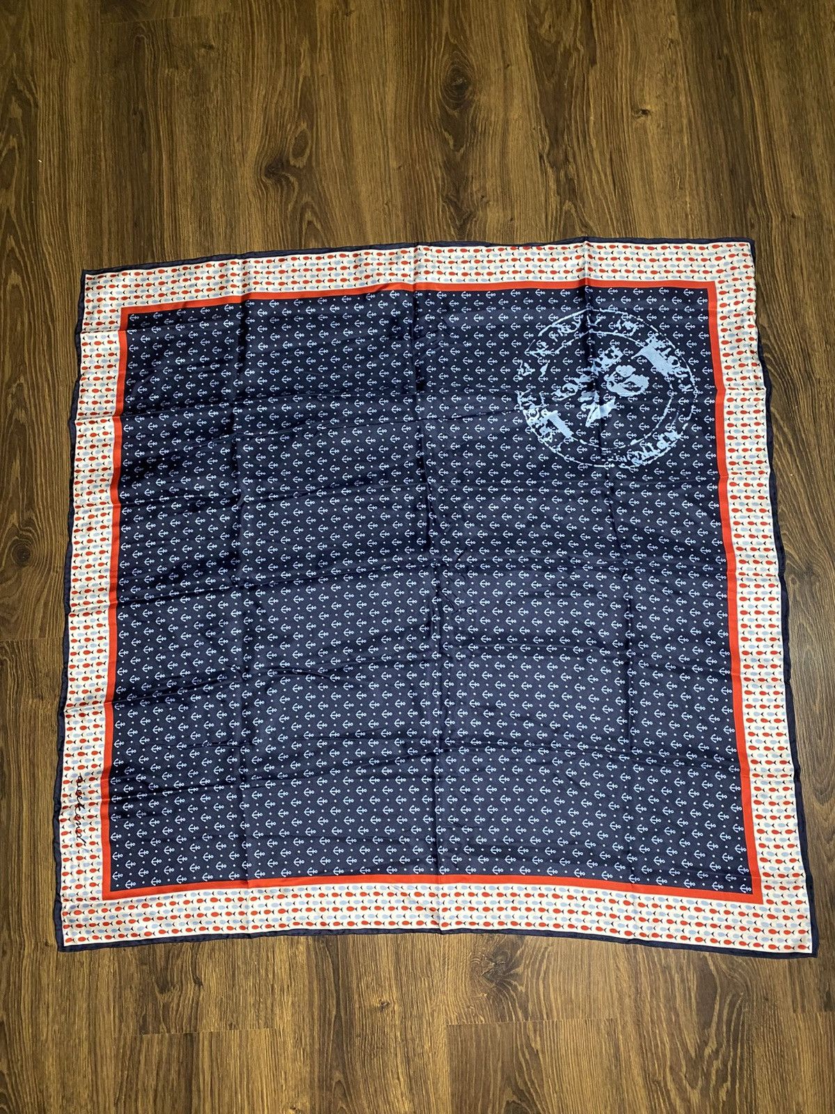 Designer Max Mara Weekend Silk Scarf Women anchor and fish print Size ONE SIZE - 1 Thumbnail