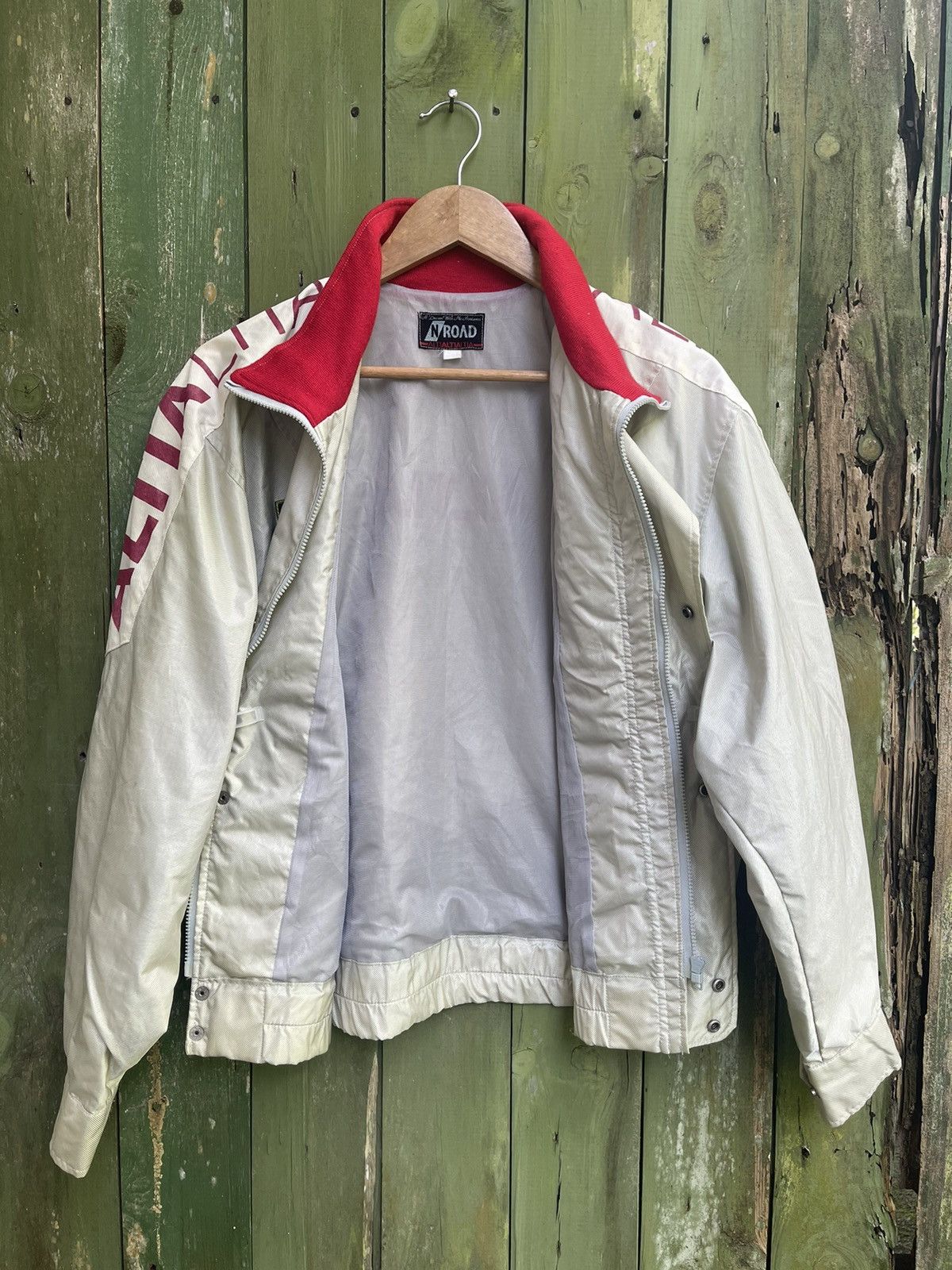 Japanese Brand × Vintage Vintage Altia Racing Jacket by N’ROAD – Grey/Red, Size L Size US M / EU 48-50 / 2 - 14 Thumbnail