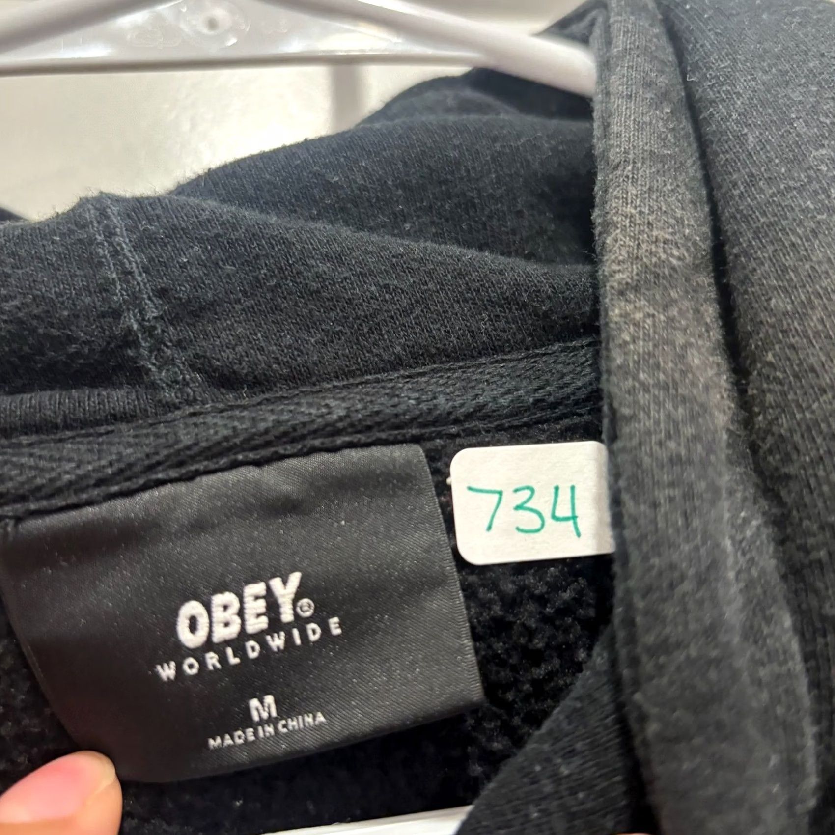 Obey OBEY Mens Black Embroidered Logo Pullover Hoodie Sweatshirt Skate Streetwear Size US M / EU 48-50 / 2 - 2 Thumbnail