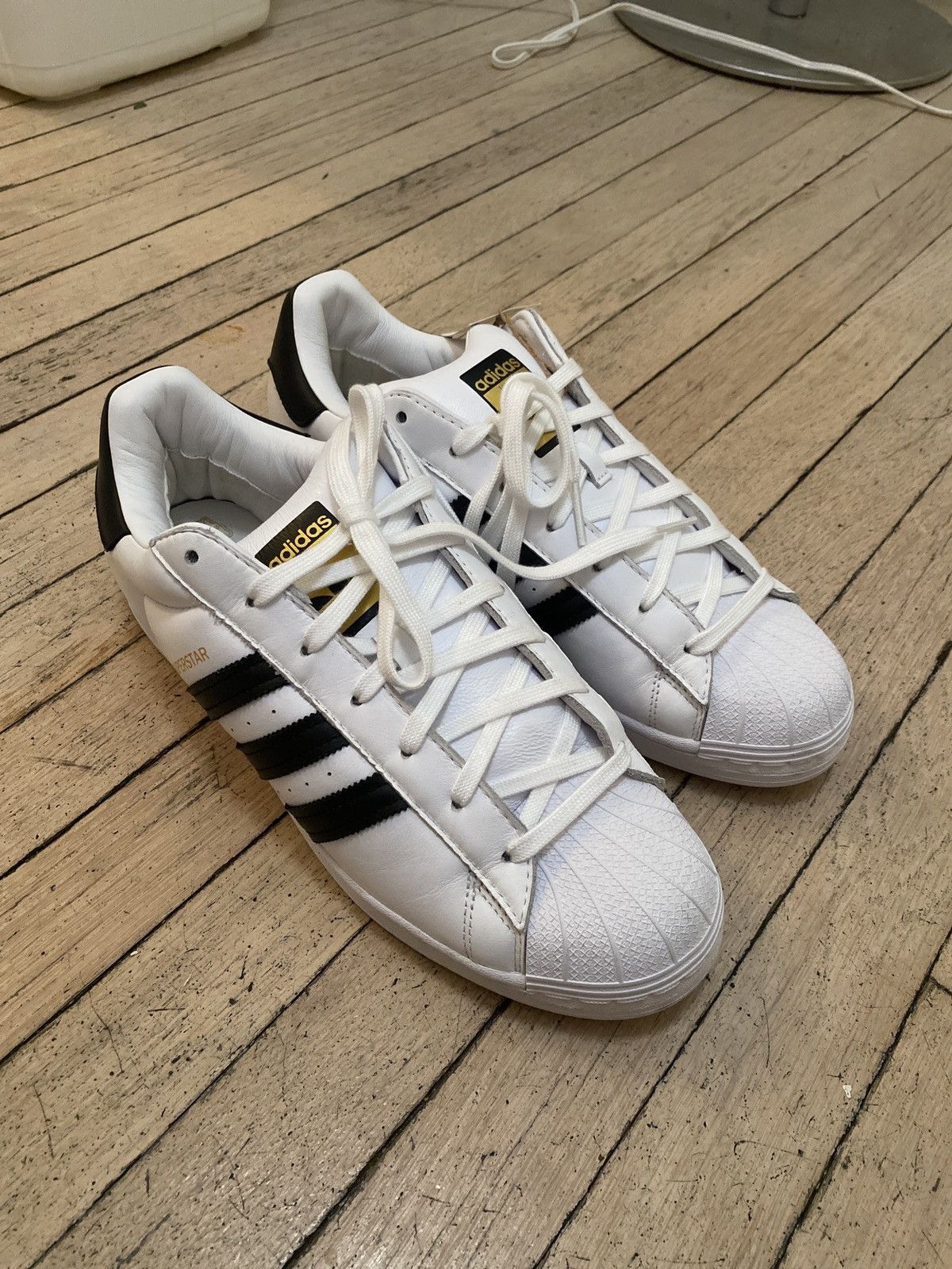 image of Kerwin Frost X Adidas Super Stuffed Superstars Shoes in White, Men's (Size 5.5)