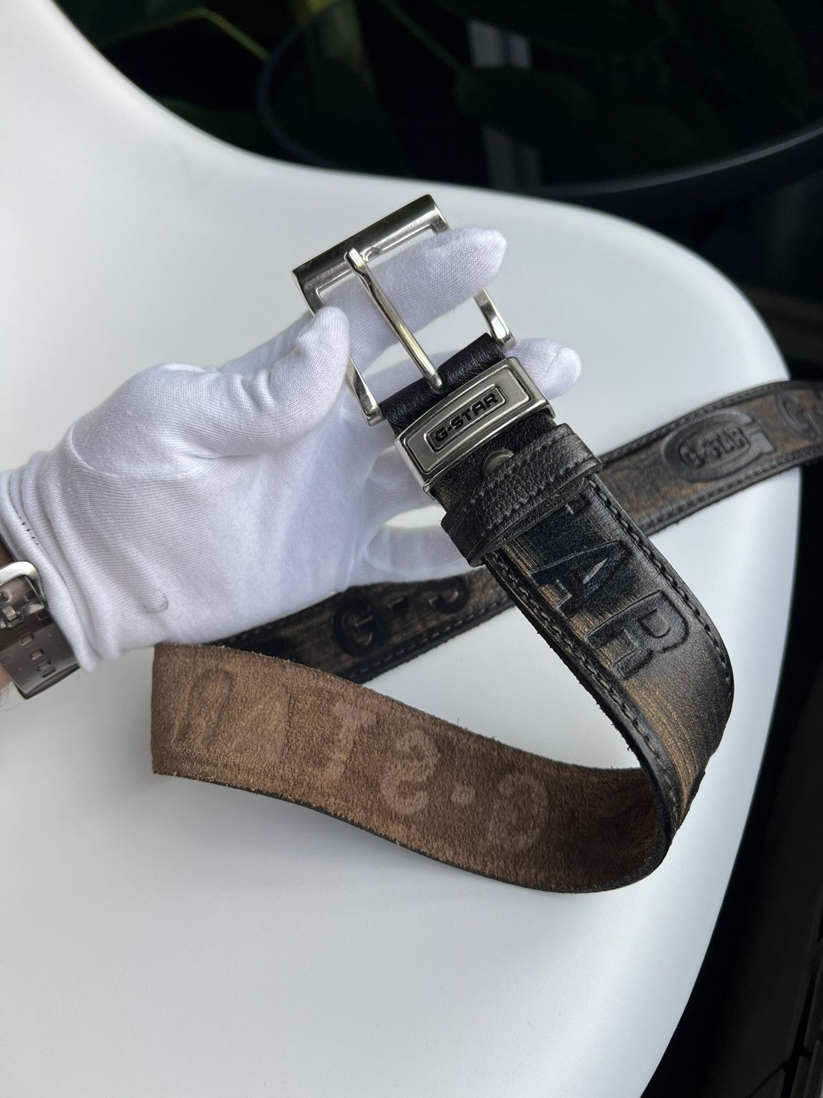 G-Star G-STAR Leather Belt – Distressed Black – Size ~XL (119.5 cm) Size ONE SIZE - 5 Thumbnail