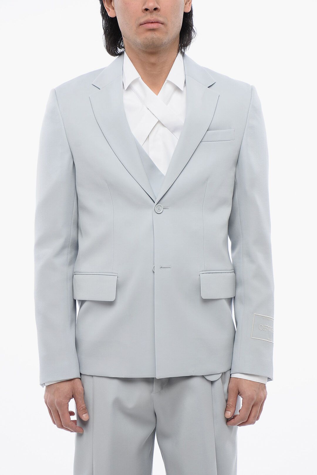 Off-White og1mm1025 Relax Fit Blazer in Light Blue Size US M / EU 48-50 / 2 - 1 Thumbnail