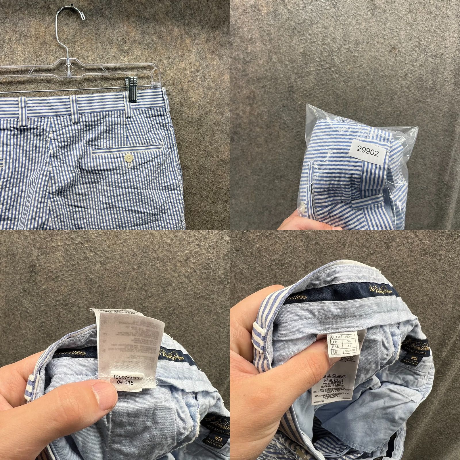 Brooks Brothers Brooks Brothers Shorts Mens 34 Chino Pleated Cotton Vintage Seersucker Blue Casual Travel Regular Mens Size US 34 / EU 50 - 8 Thumbnail