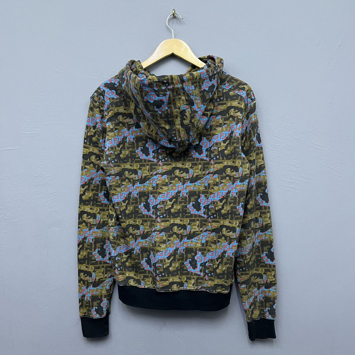 Fendi Fendi Monogram Blue Camouflage Full Zip Hoodie Jacket Size US M / EU 48-50 / 2 - 2 Thumbnail