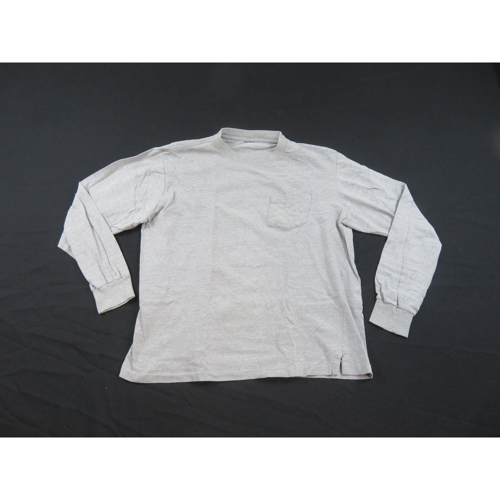 Other Long Sleeve Pocket T-Shirt Plain Blank Gray Sz L 1990s Size US L / EU 52-54 / 3 - 1 Thumbnail