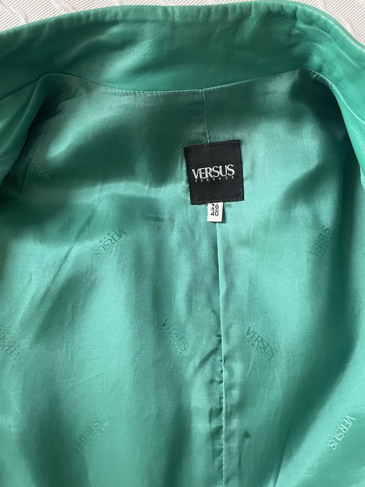 Versus Versace Versace Versus Emerald Leather Jacket Size S / US 4 / IT 40 - 6 Thumbnail