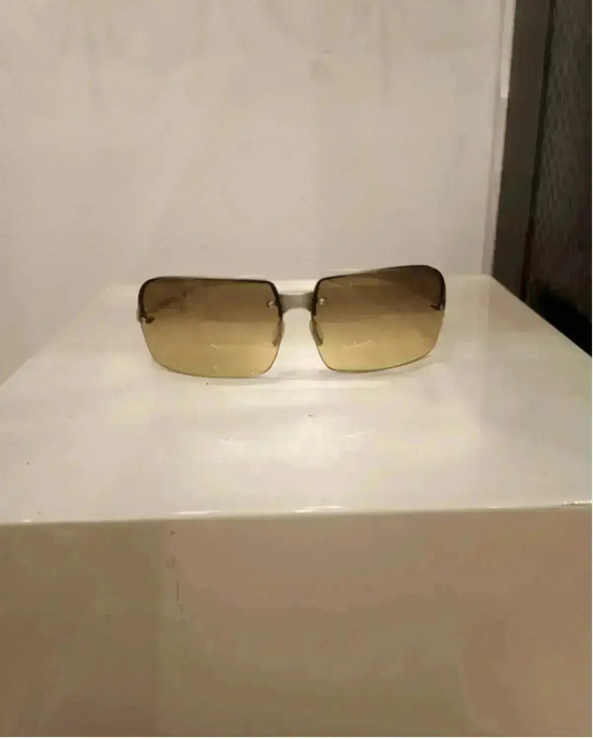 Prada × Vintage PRADA Sunglasses Rectangle Symbole Wrap Shield Mask Star Size ONE SIZE - 1 Thumbnail