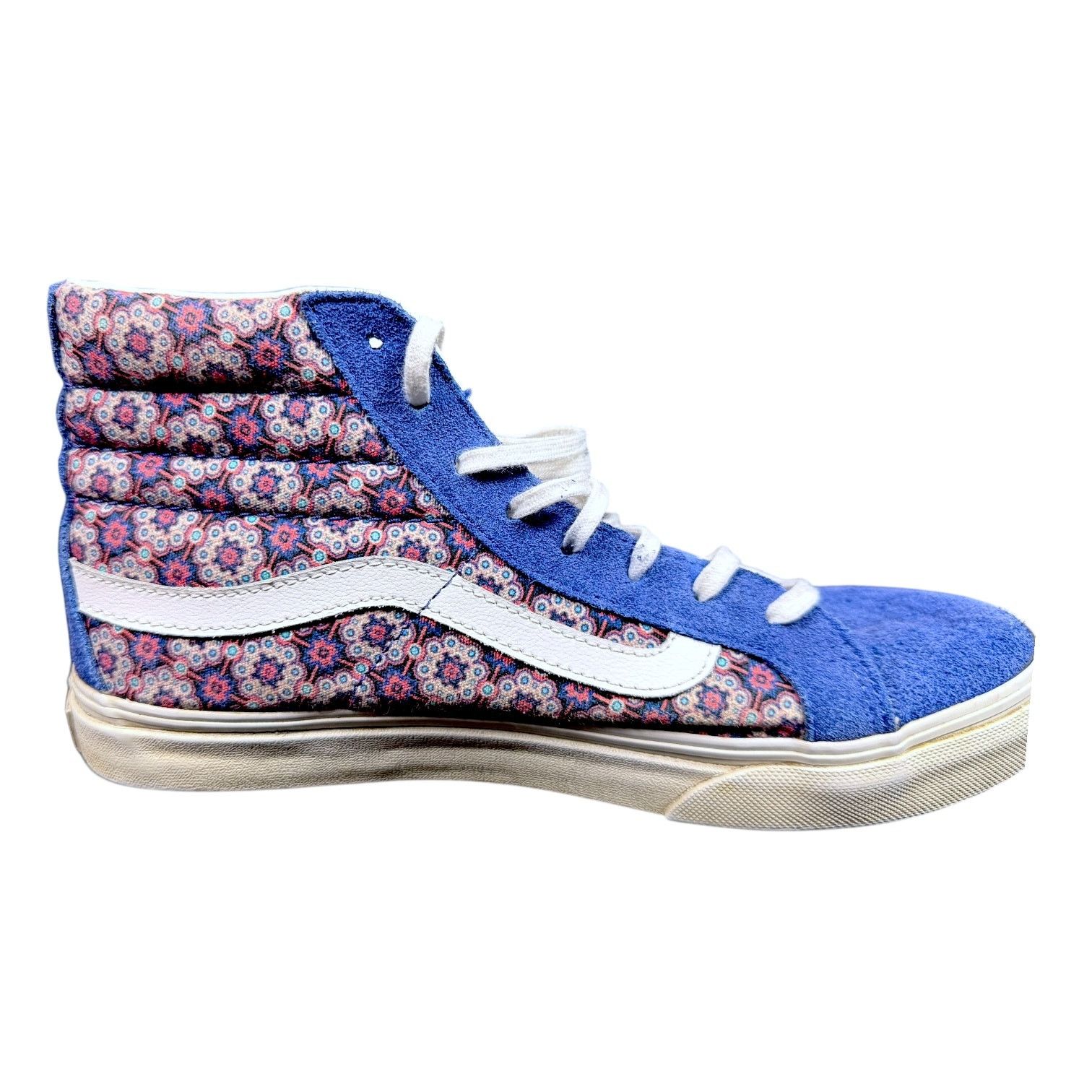 Vans Vans Paisley Floral Blue High Top Sneakers Skateboard W7 Size US 7 / IT 37 - 4 Thumbnail