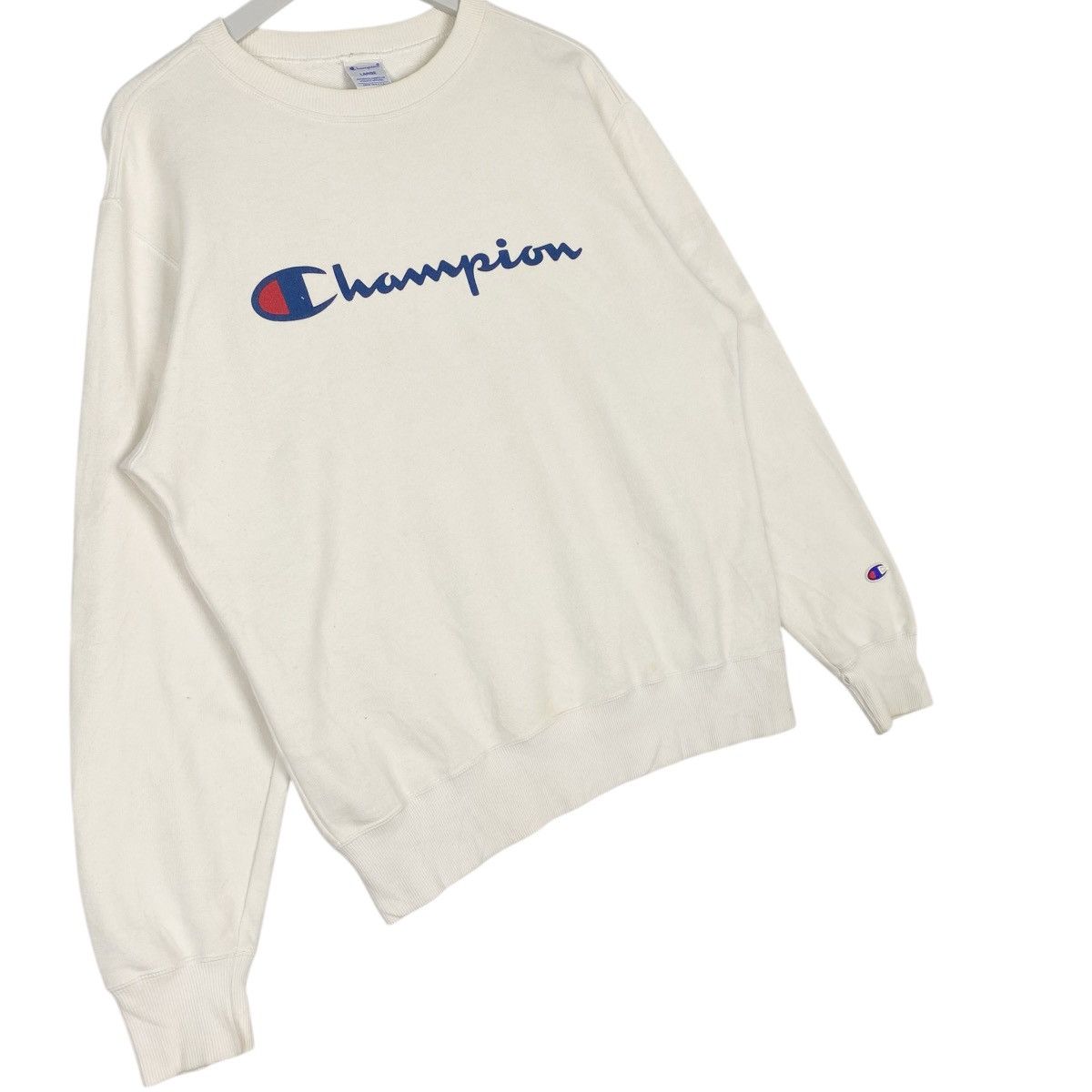 Other Vintage Champion Printed Crewneck Sweatshirt White Size L Size US L / EU 52-54 / 3 - 3 Thumbnail
