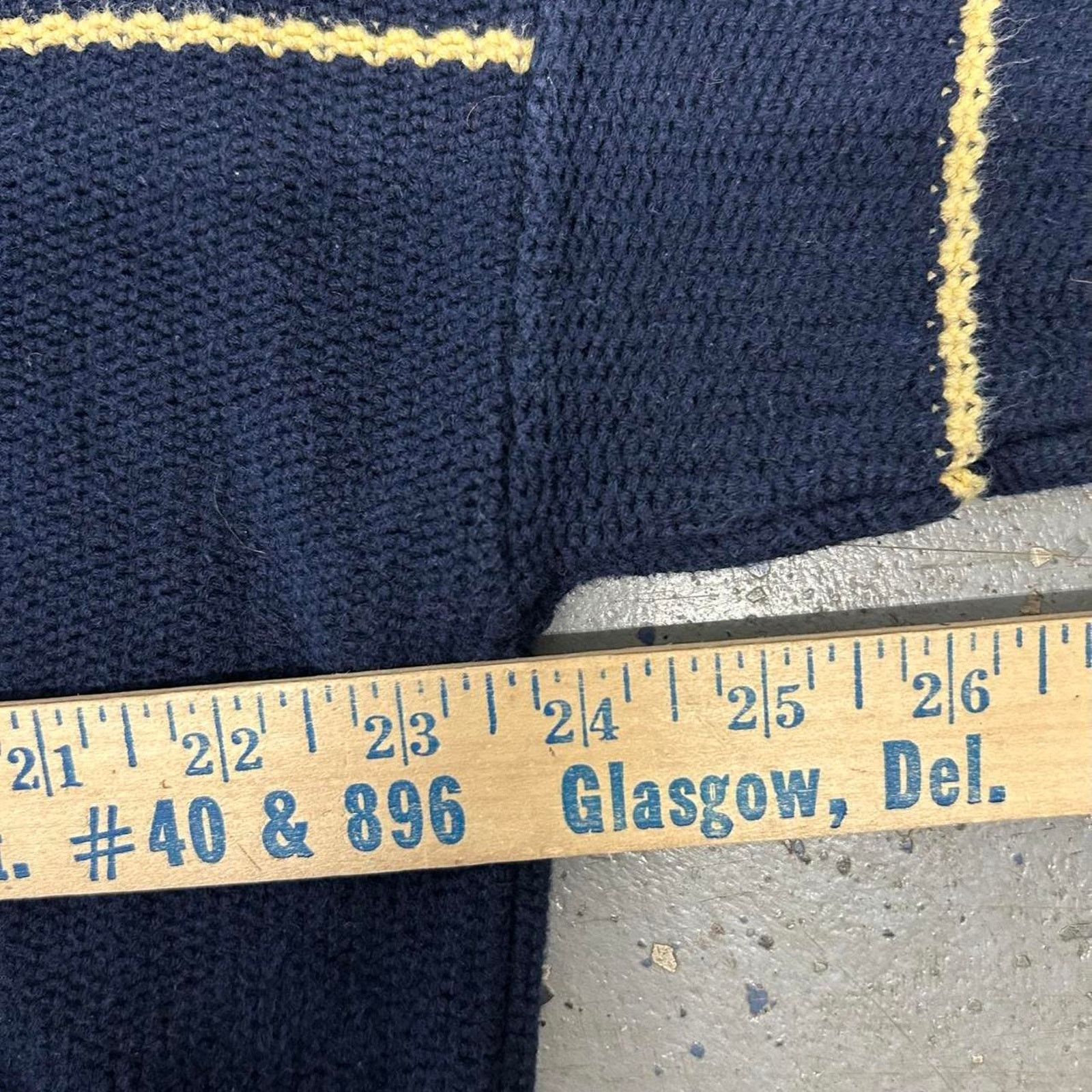 Nautica VTG 90s Navy blue Nautica sweater multi-coloured stripes Size US XL / EU 56 / 4 - 4 Thumbnail
