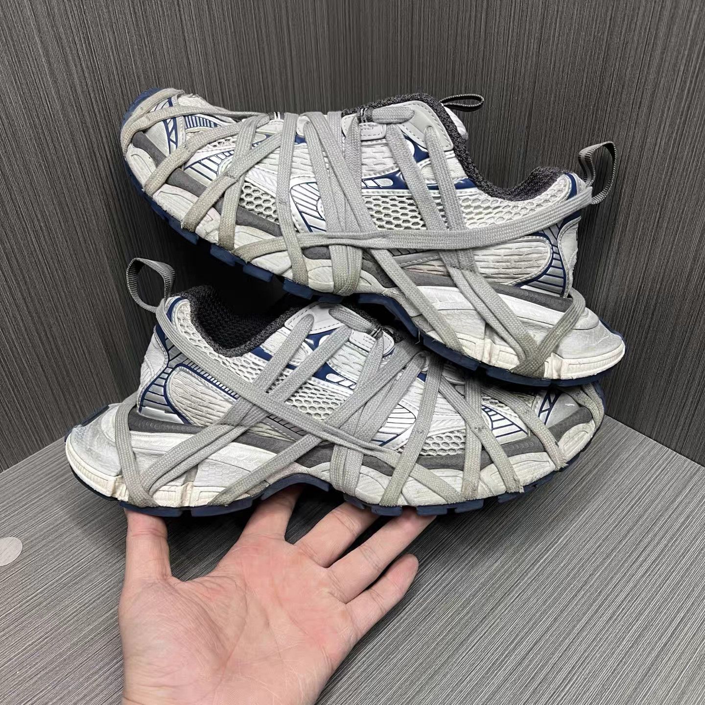 Balenciaga Balenciaga 3XL Extreme Laces Grey Blue Sneakers K15 Size US 7 / EU 40 - 5 Thumbnail