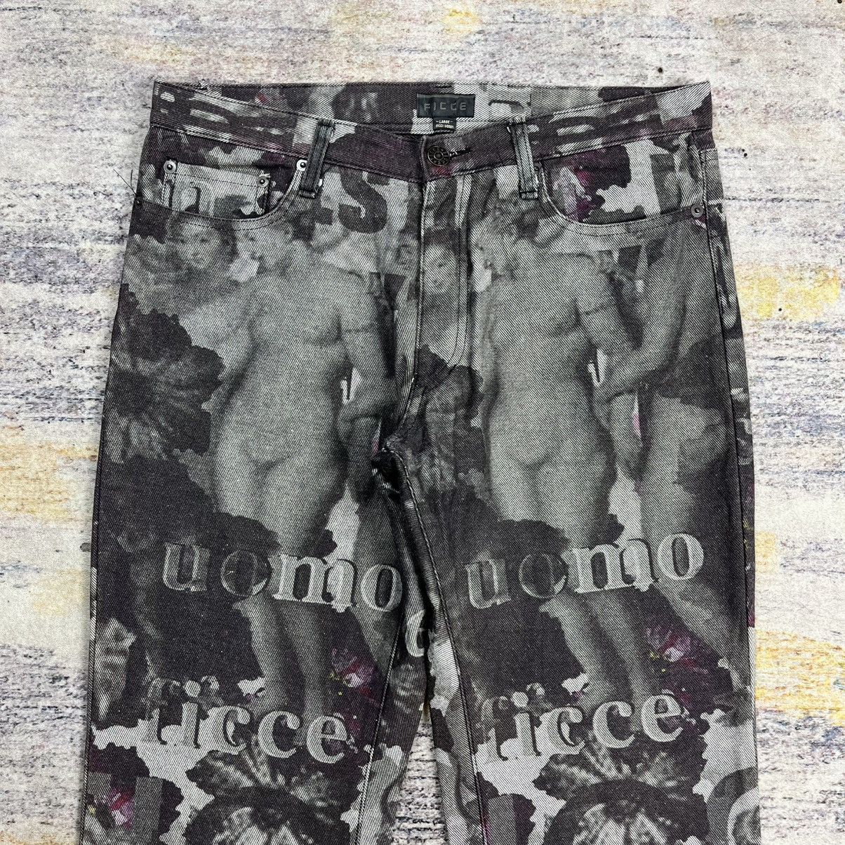 Yoshiyuki Konishi Archive 90s Ficce uomo nude print denim pants Size US 32 / EU 48 - 3 Thumbnail