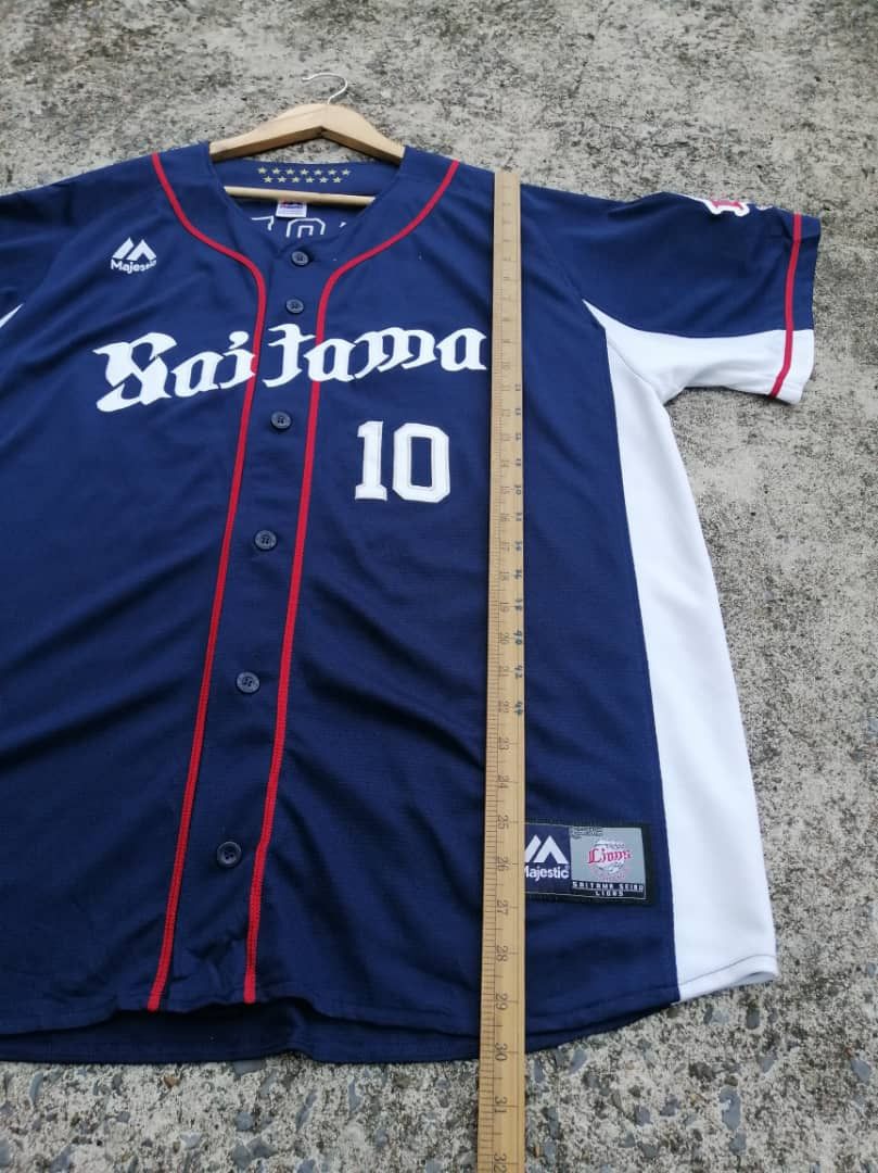 Majestic Saitama Seibu Lions Mori 10 Baseball Jersey Size US XL / EU 56 / 4 - 5 Thumbnail
