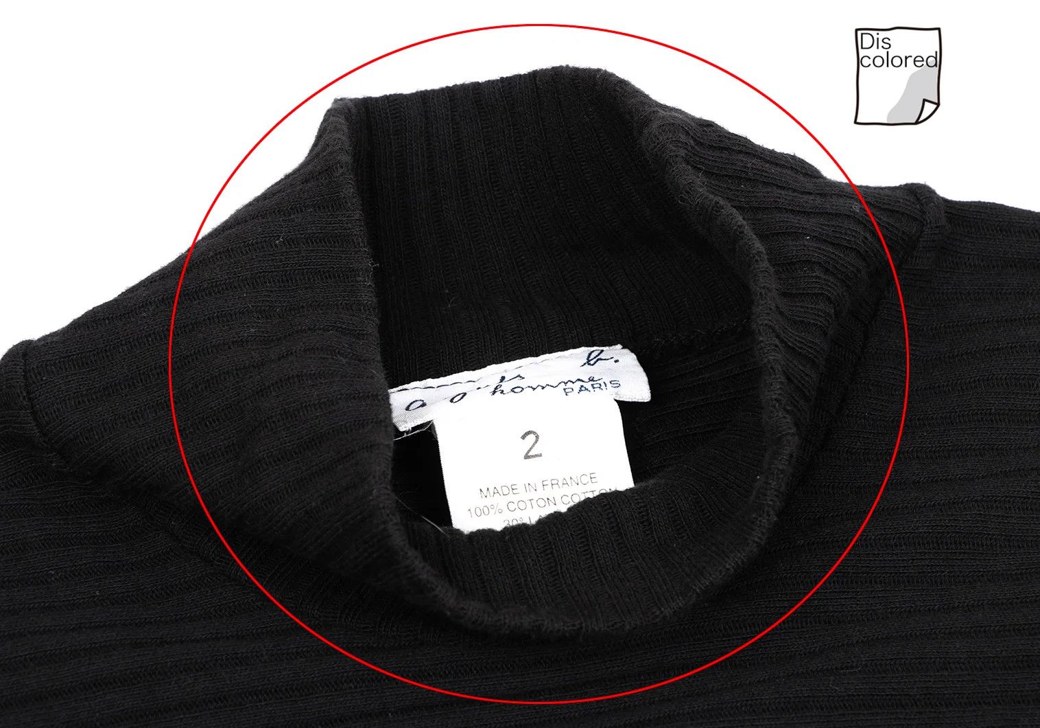 agnes b. Cotton Mock Neck Ribbed T-Shirt in Black Size US M / EU 48-50 / 2 - 4 Thumbnail