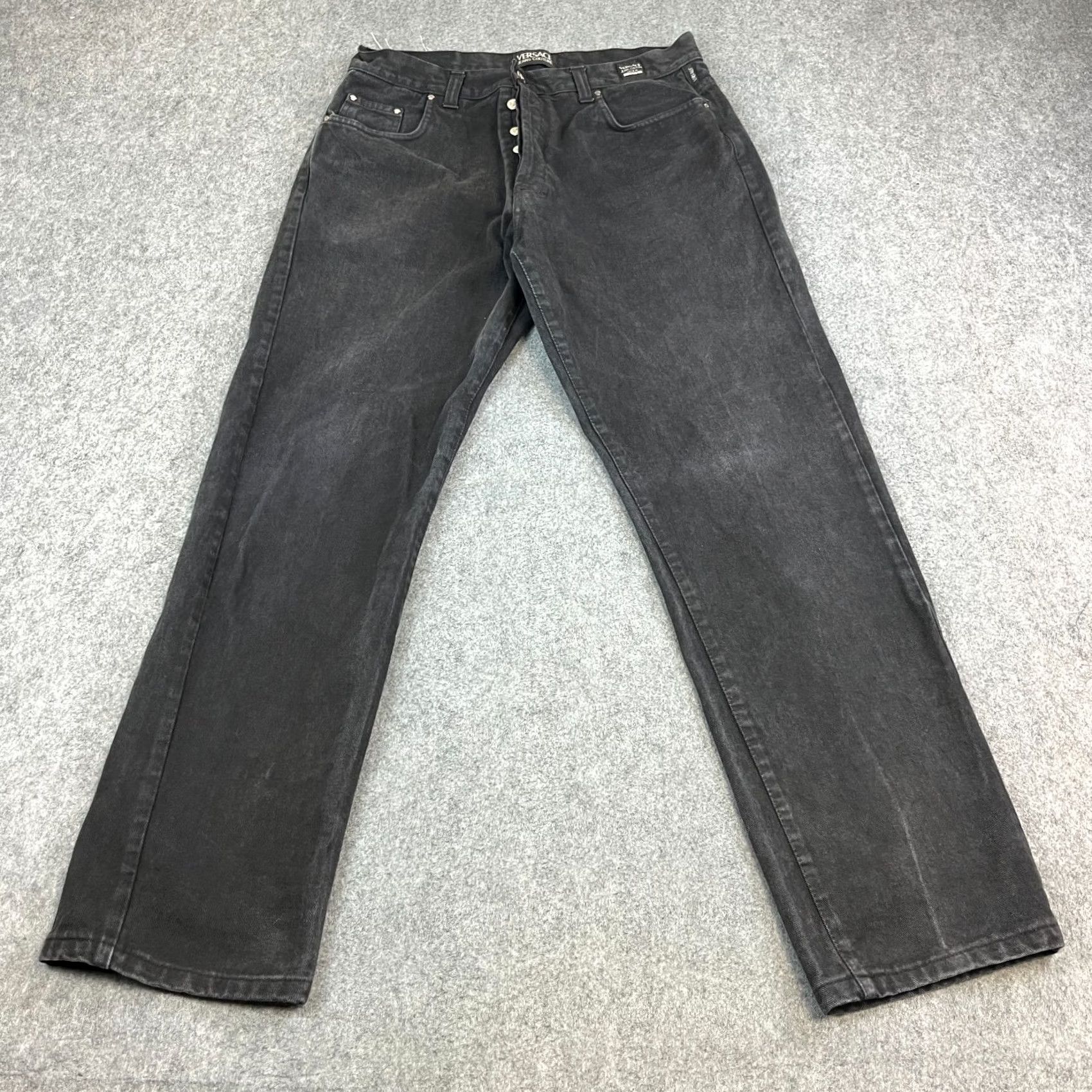 Versace Versace Jeans Couture Mens Jeans Black Straight Made In Italy Waist 32 Inside Leg 34 Size US 40 / EU 56 - 3 Thumbnail