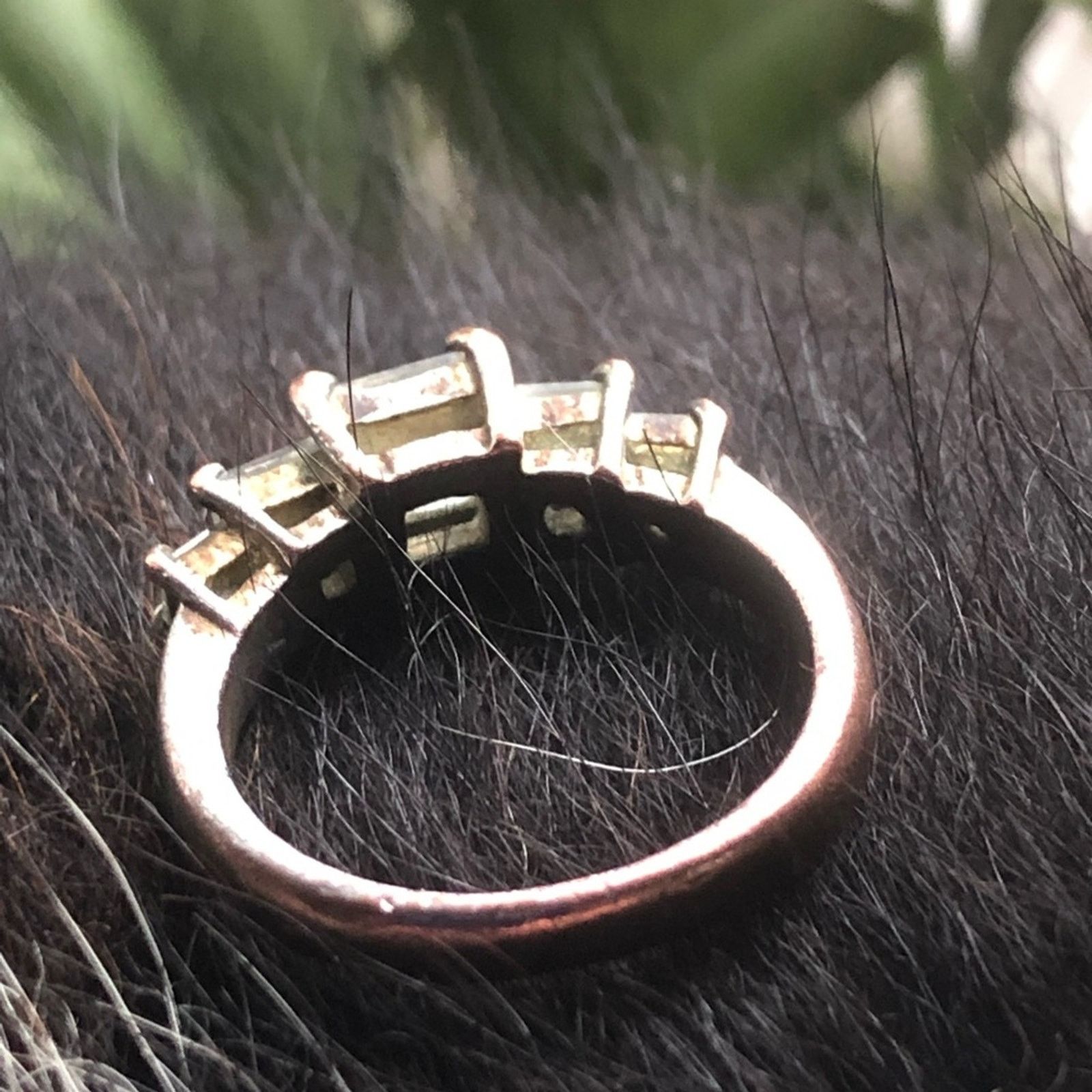 Vintage Vintage prong set square cut simulated diamond ring Size ONE SIZE - 5 Thumbnail