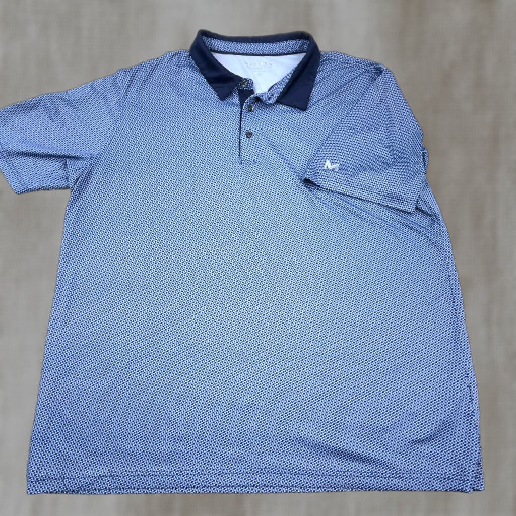 Vintage Maelreg Polo Shirt Men 2XL XXL Blue Geometric Performance Golf Tennis Adult Shirt Polo Short Sleeve Geometric Logo Maelreg Men Blue 2XL Size US XXL / EU 58 / 5 - 1 Thumbnail