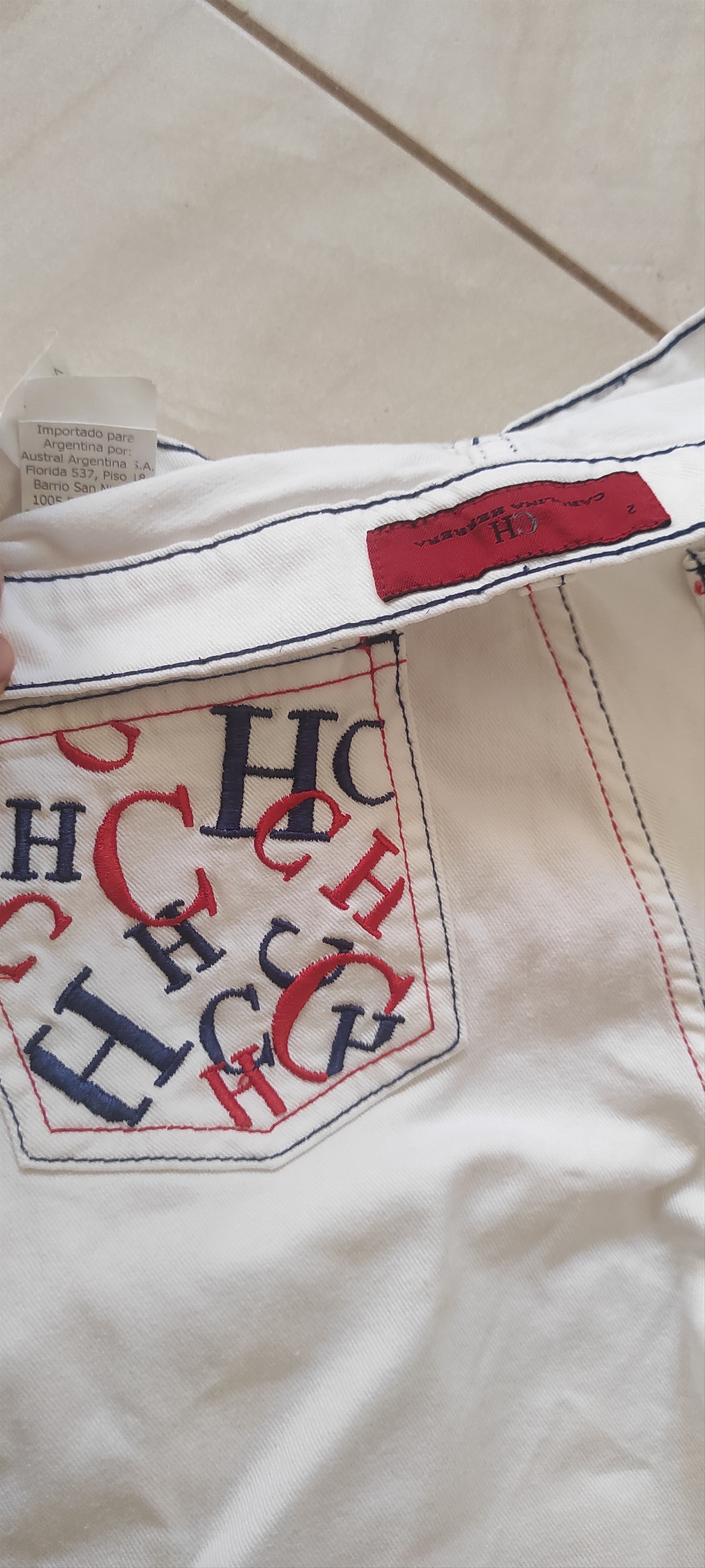 Carolina Herrera Carolina Herrera Logo Embroidery Denim Jeans White Kids Sz 2 Size 26" / US 2 / IT 38 - 13 Thumbnail