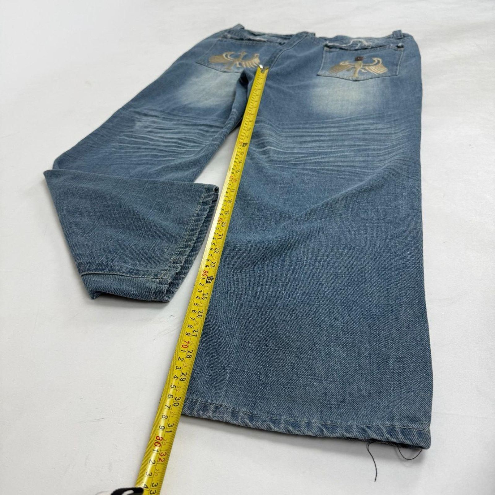 JNCO × Japanese Brand × Vintage Vintage y2k rare fusai grunge baggy wide leg stonewash jeans Size US 38 / EU 54 - 3 Thumbnail