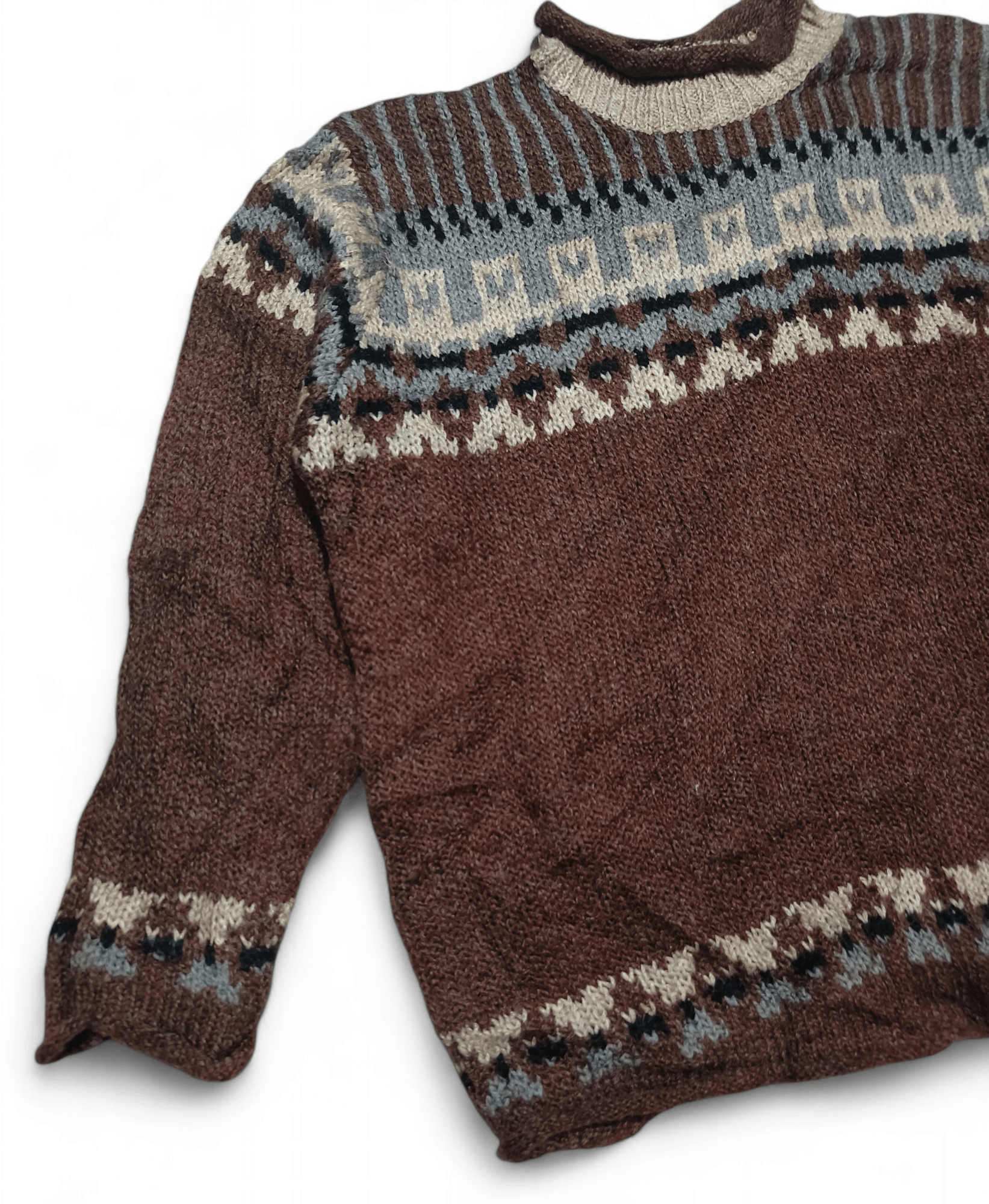 Other Vintage 80s CLAUDIA D Ethnic Motifs Pattern Knit Sweater Size US L / EU 52-54 / 3 - 5 Thumbnail
