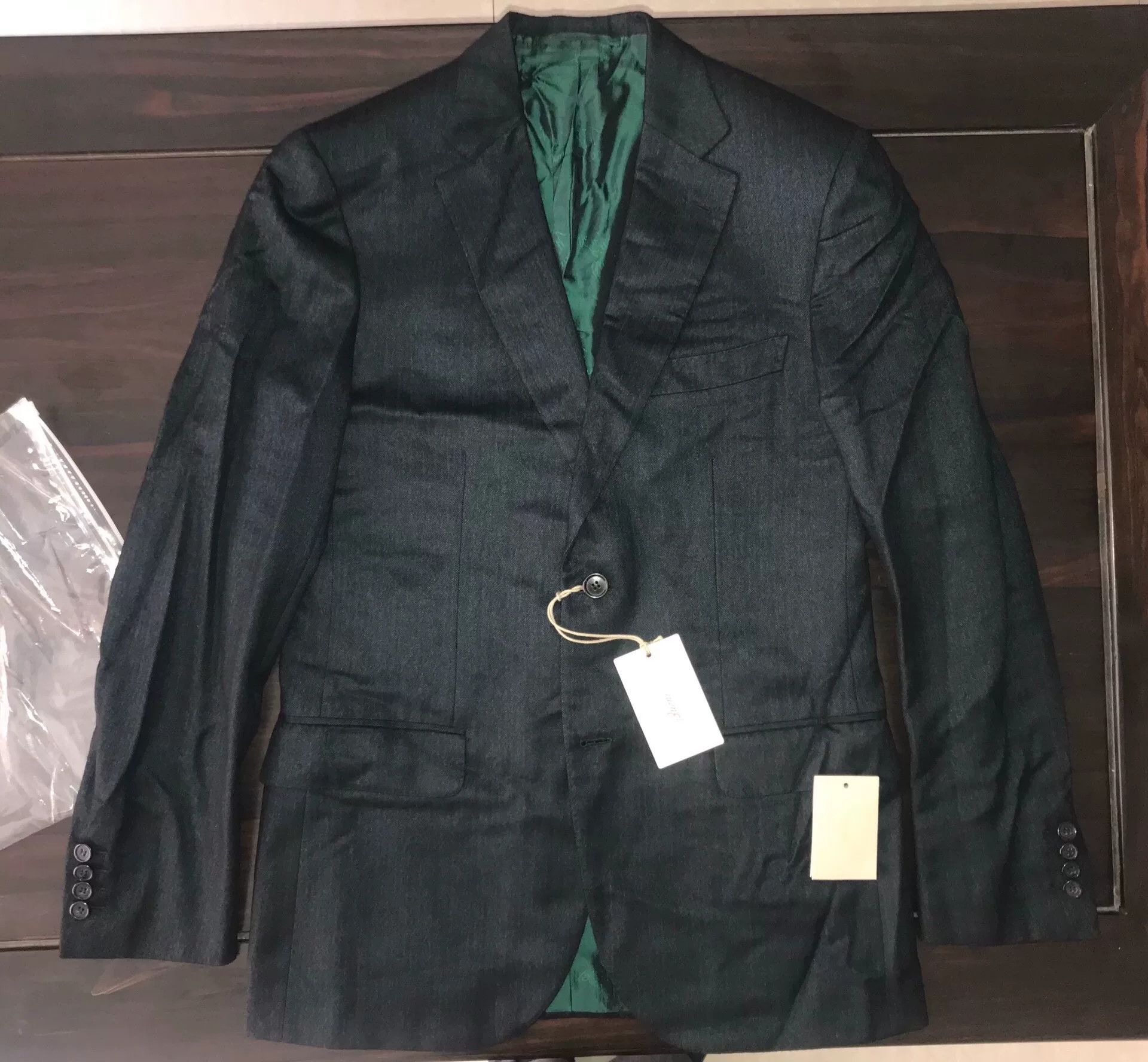 Brioni brioni cashmere silk suit jacket black green Size US L / EU 52-54 / 3 - 1 Thumbnail