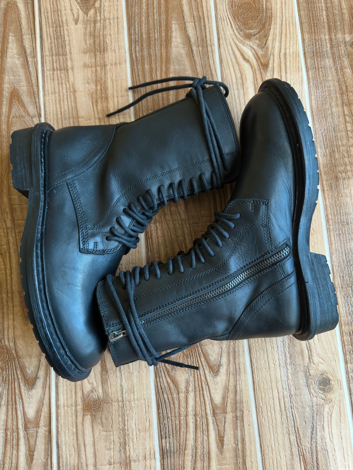 Ann Demeulemeester Ann Demeulemeester Lace Up Combat Leather Boots Size US 5 / IT 35 - 7 Thumbnail