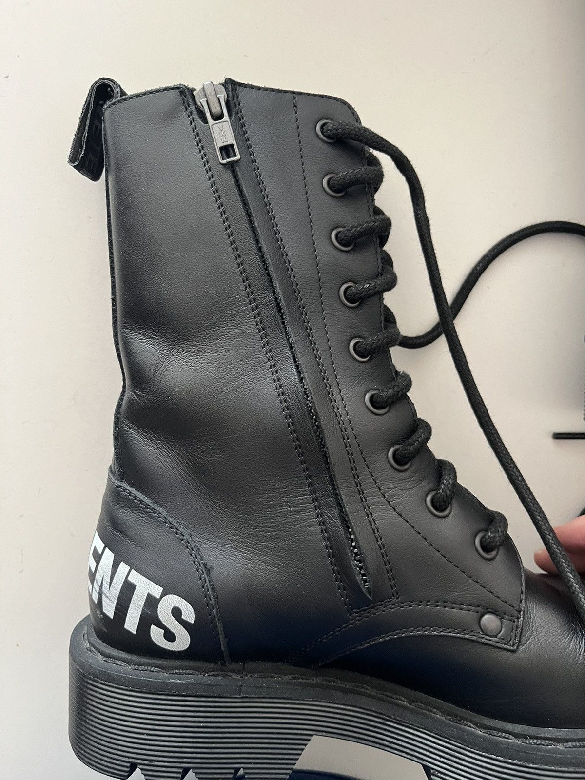 Vetements Vetements Spellout Leather Military Combat Boots Size US 6 / IT 36 - 2 Thumbnail