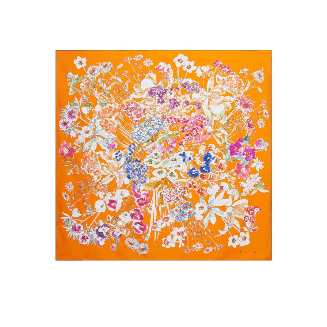 Gucci GUCCI Orange Silk Scarf New & Authentic Size ONE SIZE - 1 Thumbnail