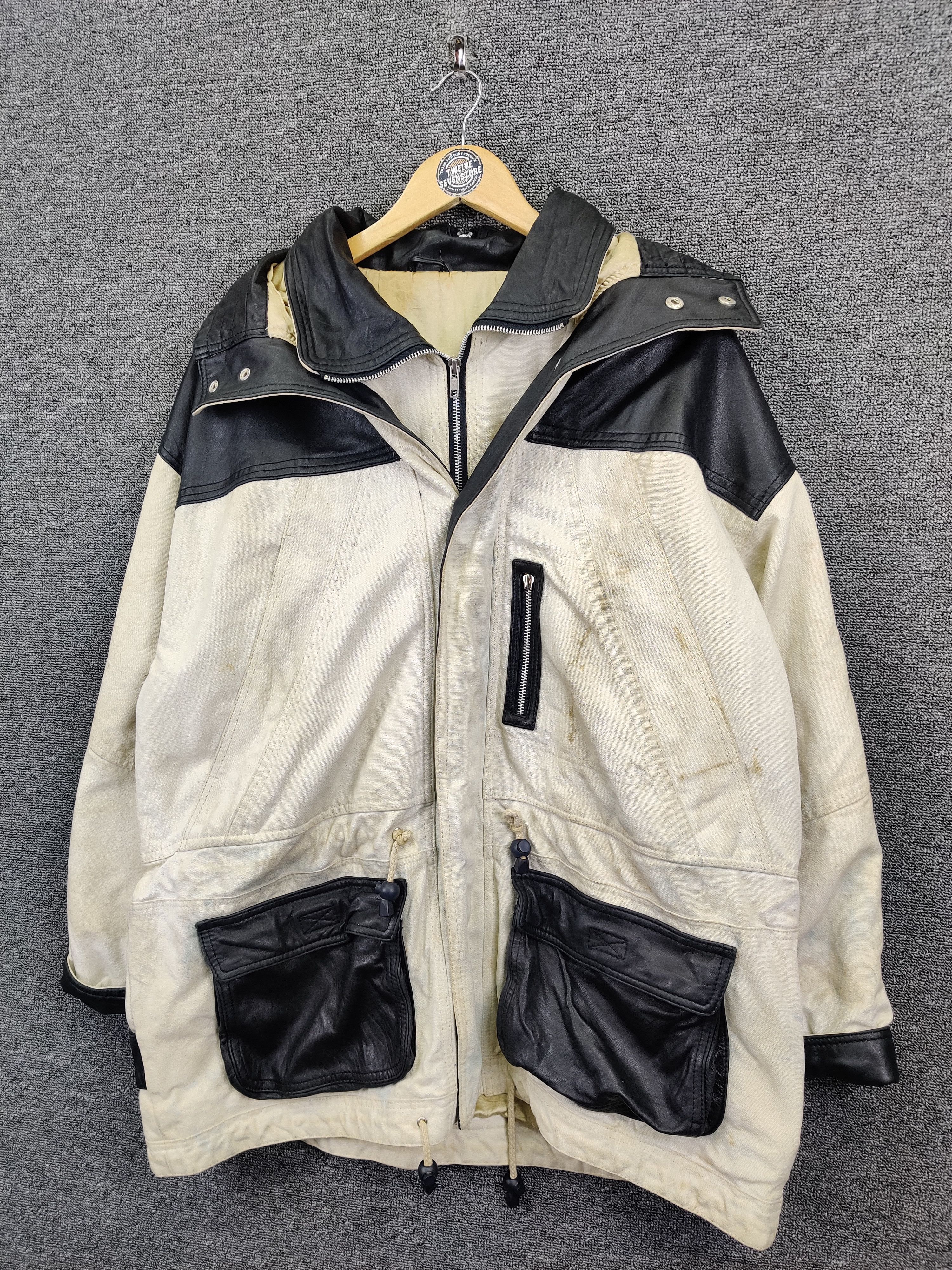 Designer Vintage Via Nuova Pelle Tactical Leather Jacket Size US XL / EU 56 / 4 - 2 Thumbnail