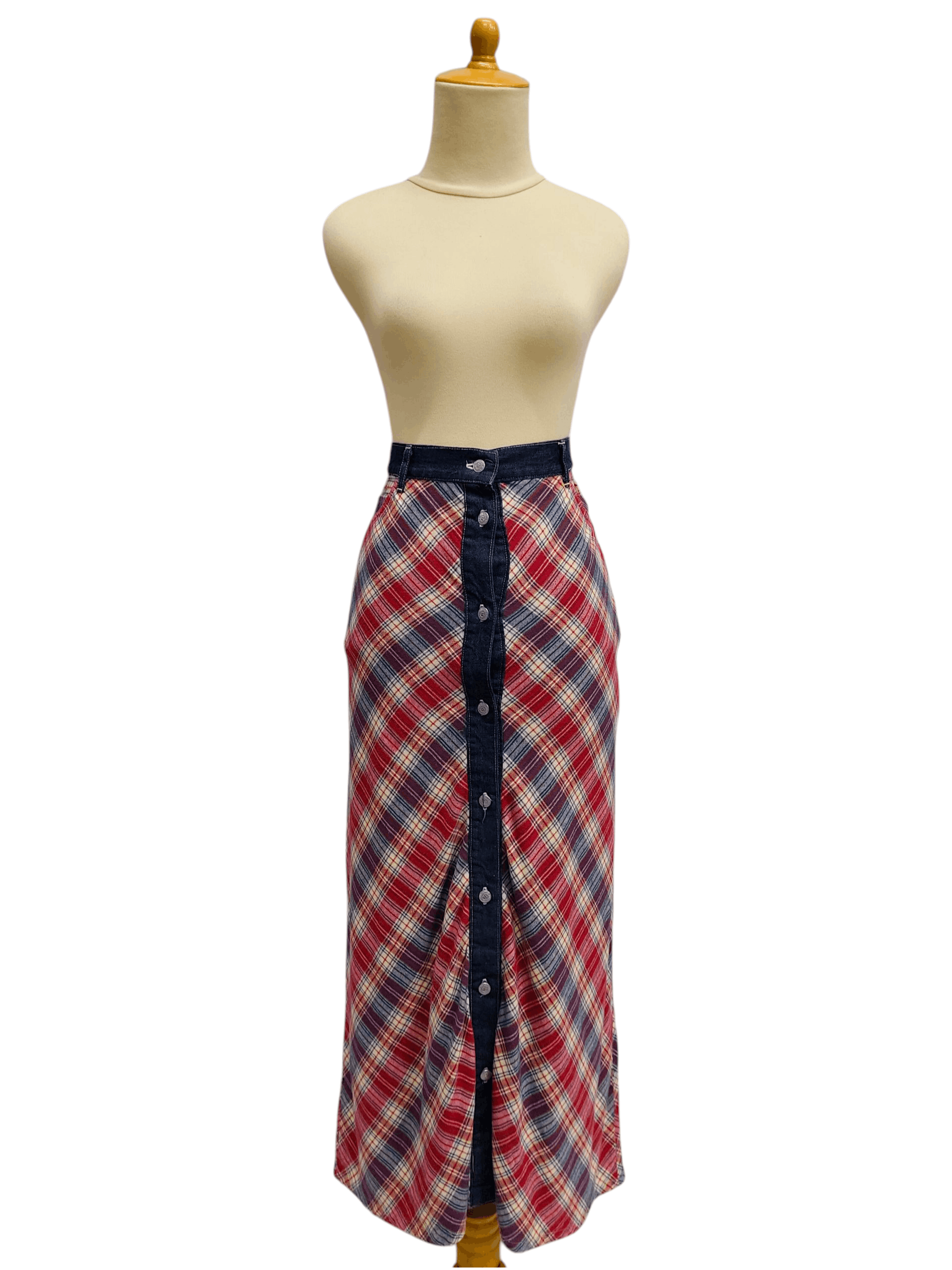 Chevignon 🇯🇵 Vtg Chevignon Girl Tartan Pattern Ankle Skirt Size 26" / US 2 / IT 38 - 8 Thumbnail
