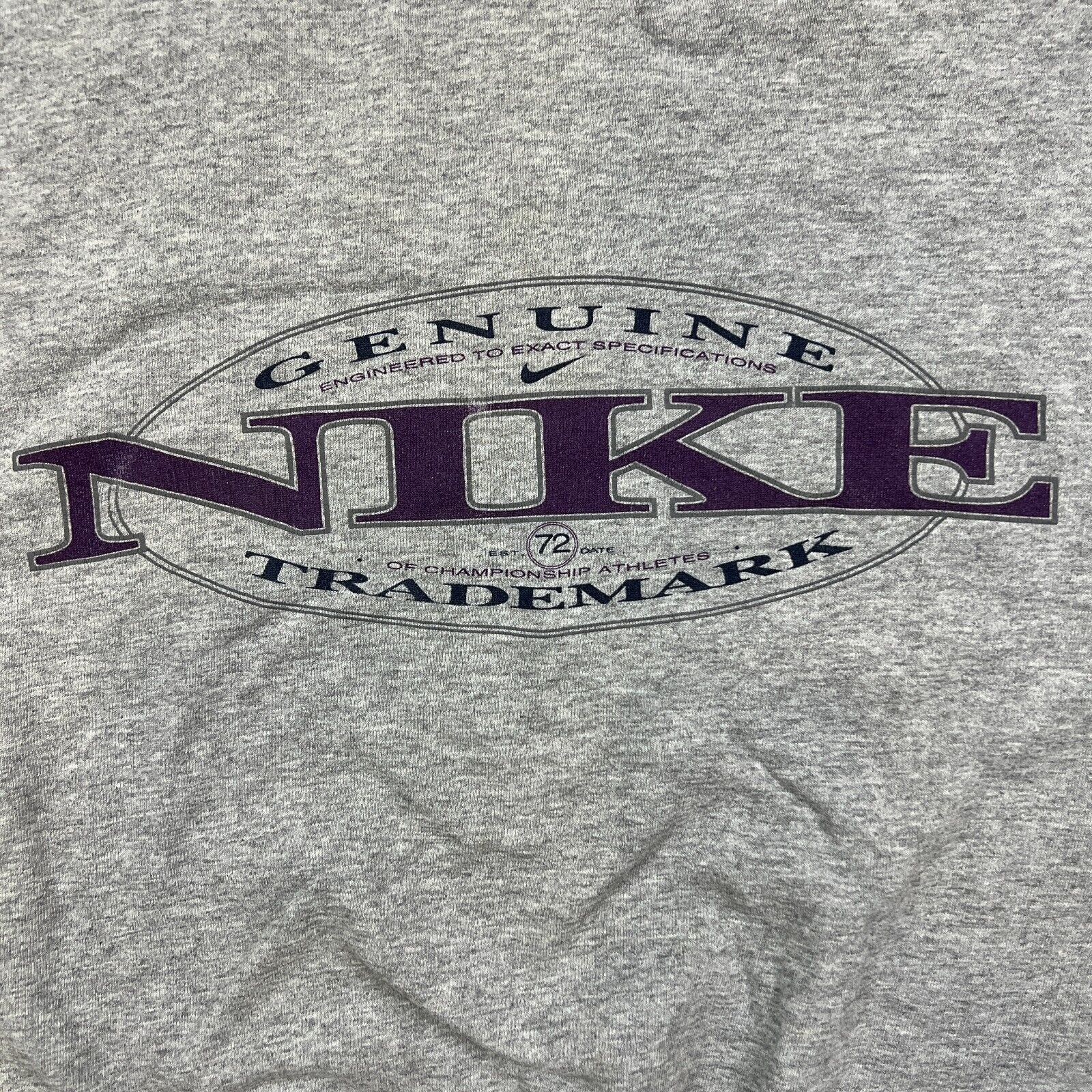 Nike × Vintage 90s Nike Sweatshirt XL USA Center Logo Short Sleeve Crewneck Size US XL / EU 56 / 4 - 3 Thumbnail