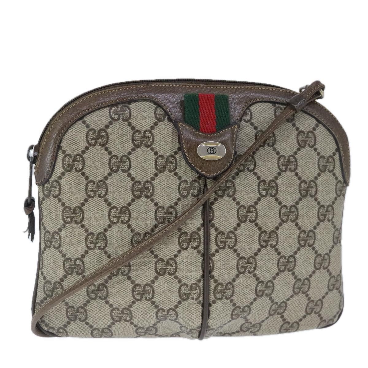Gucci GUCCI GG Supreme Web Sherry Line Shoulder Bag Pvc Beige 904 Size ONE SIZE - 1 Thumbnail