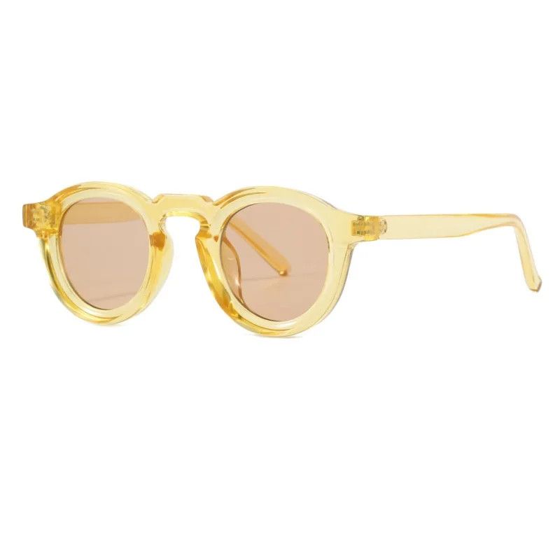 Vintage Yellow Round Sunglasses Size ONE SIZE - 2 Thumbnail