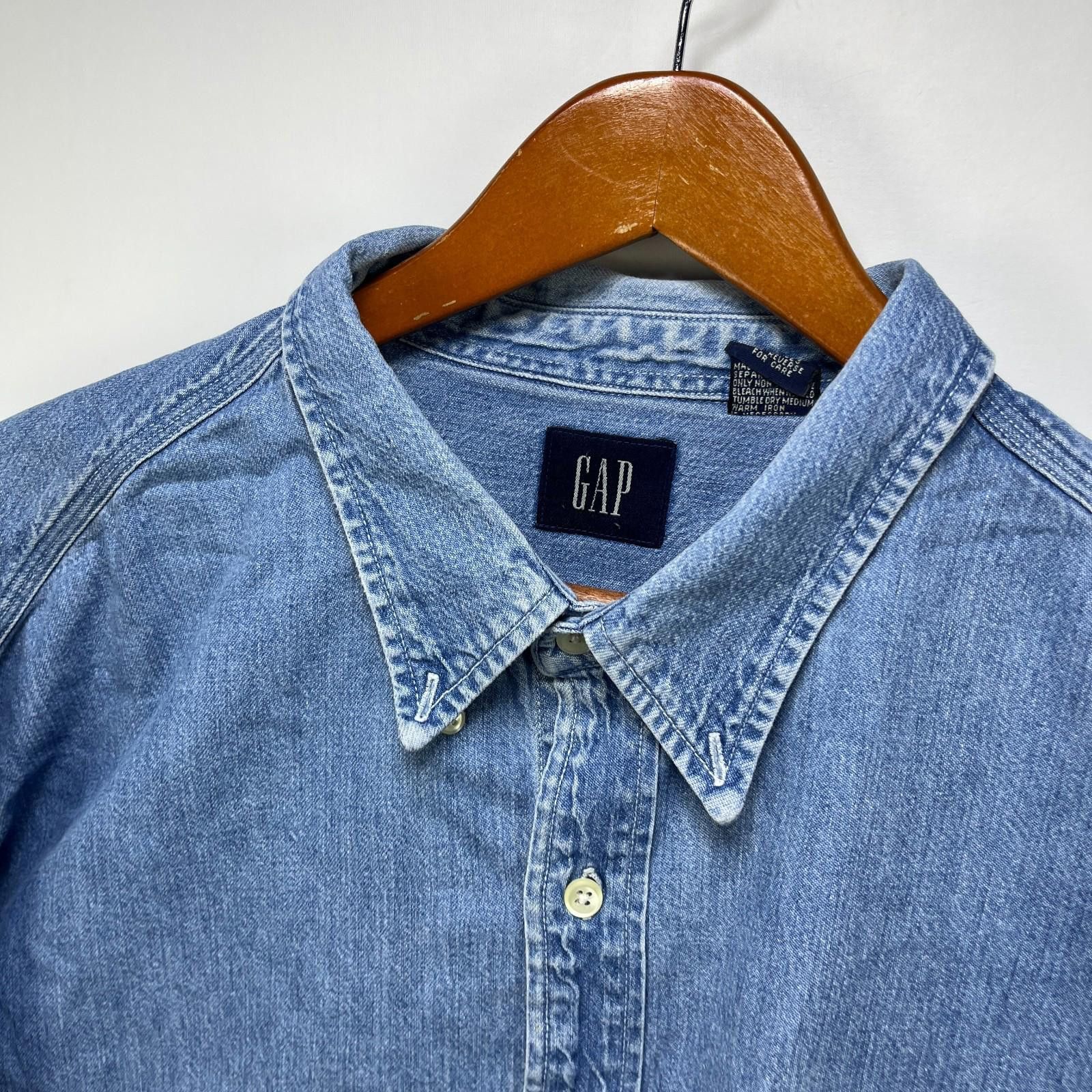 Gap Vintage 90s Gap Button Up Denim Long Sleeve Shirt 2XL Size US XXL / EU 58 / 5 - 4 Thumbnail