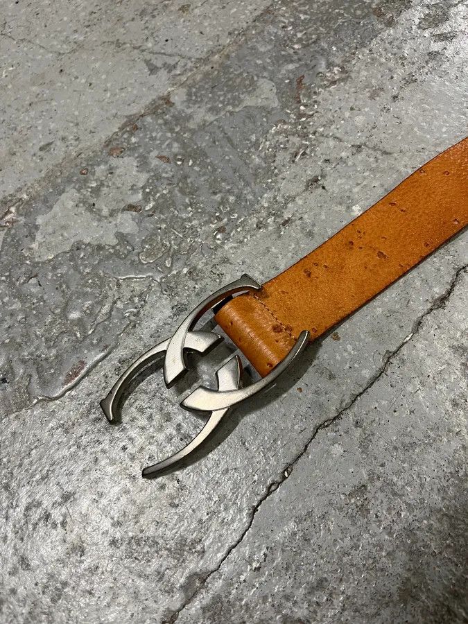 Just Cavalli 2000s Cavalli Orange Leather Belt Size ONE SIZE - 6 Thumbnail