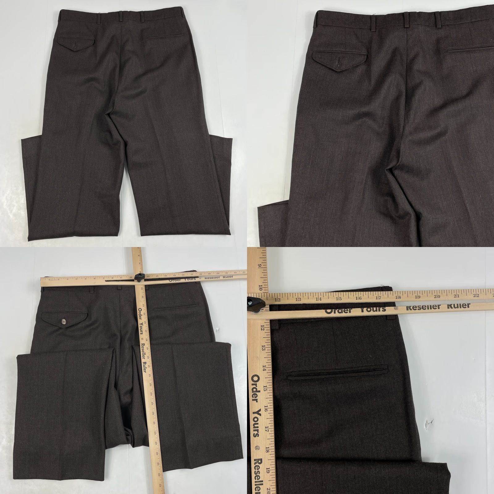 Vintage VINTAGE Cerruti Pants Mens 36 x 31 Brown Wool Straight Leg Pleated 5-Pocket Dress Pants Mens Size US 36 / EU 52 - 8 Thumbnail