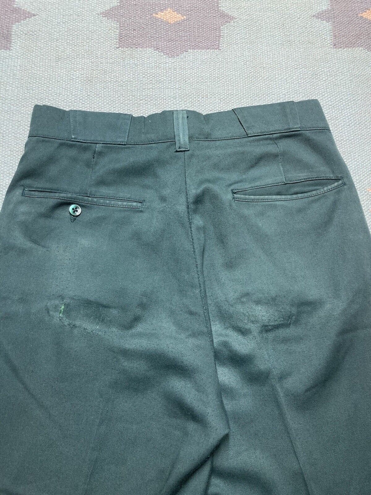 Vintage VTG 70s chino work pants green workwear twill talon 29x30 Size US 29 - 3 Thumbnail
