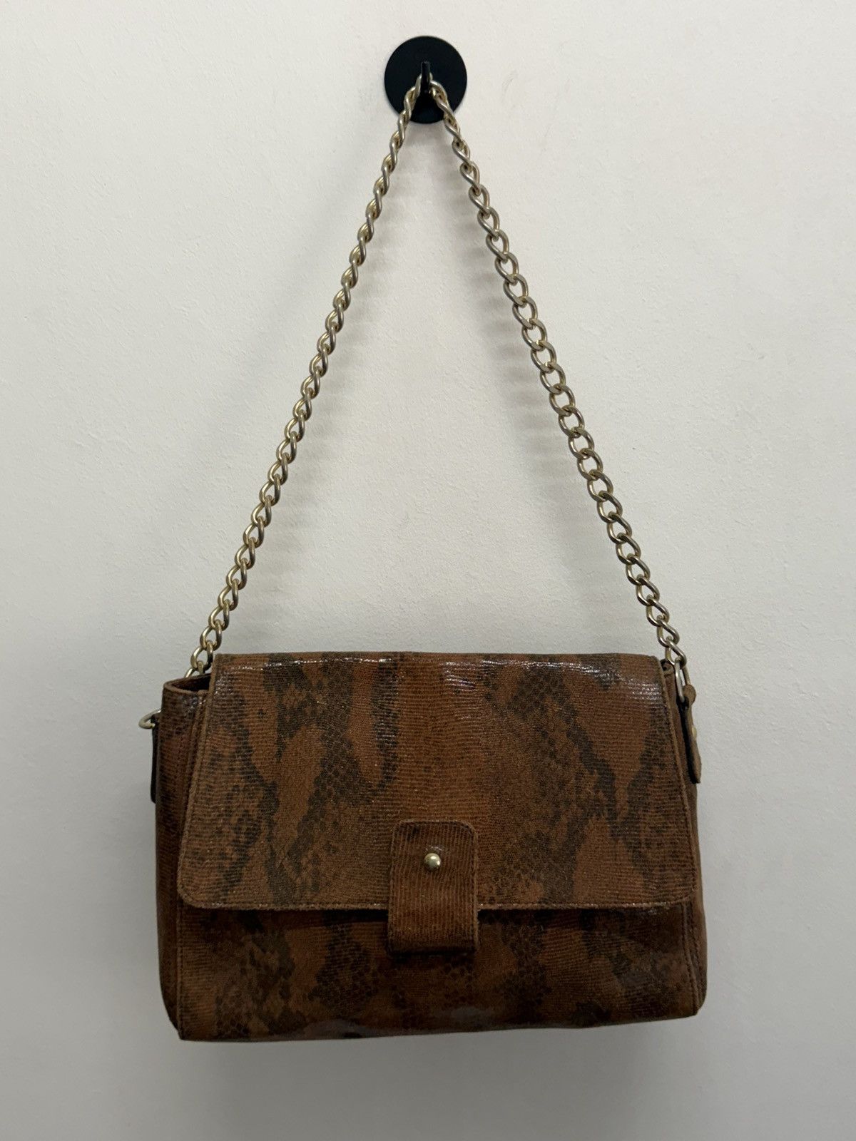 A.P.C. A.P.C. Leather Chain-Link Shoulder Snakeskin Print Size ONE SIZE - 2 Thumbnail