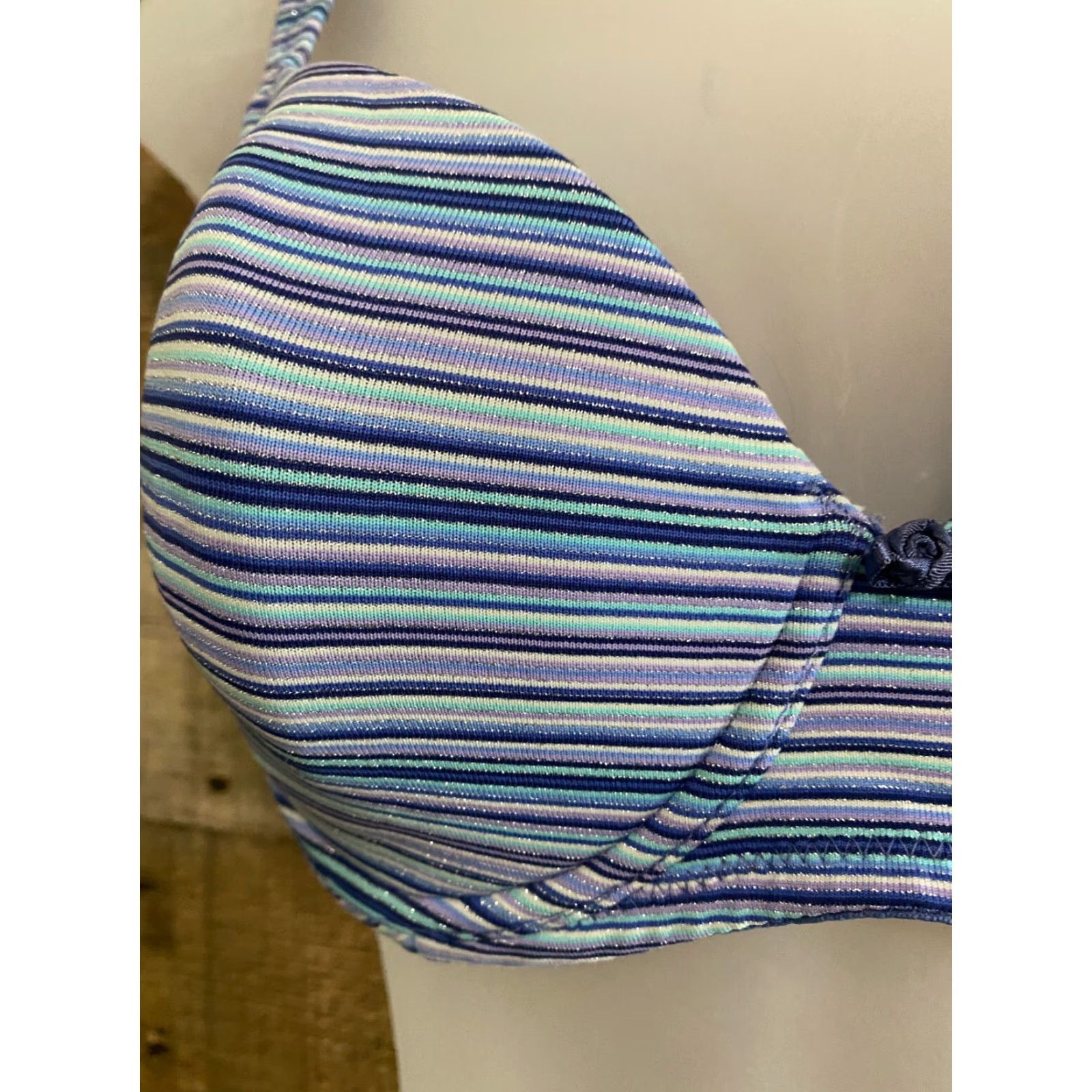 Victoria's Secret Victoria's Secret Blue Stripe Underwire Bra 36C Size ONE SIZE - 2 Thumbnail